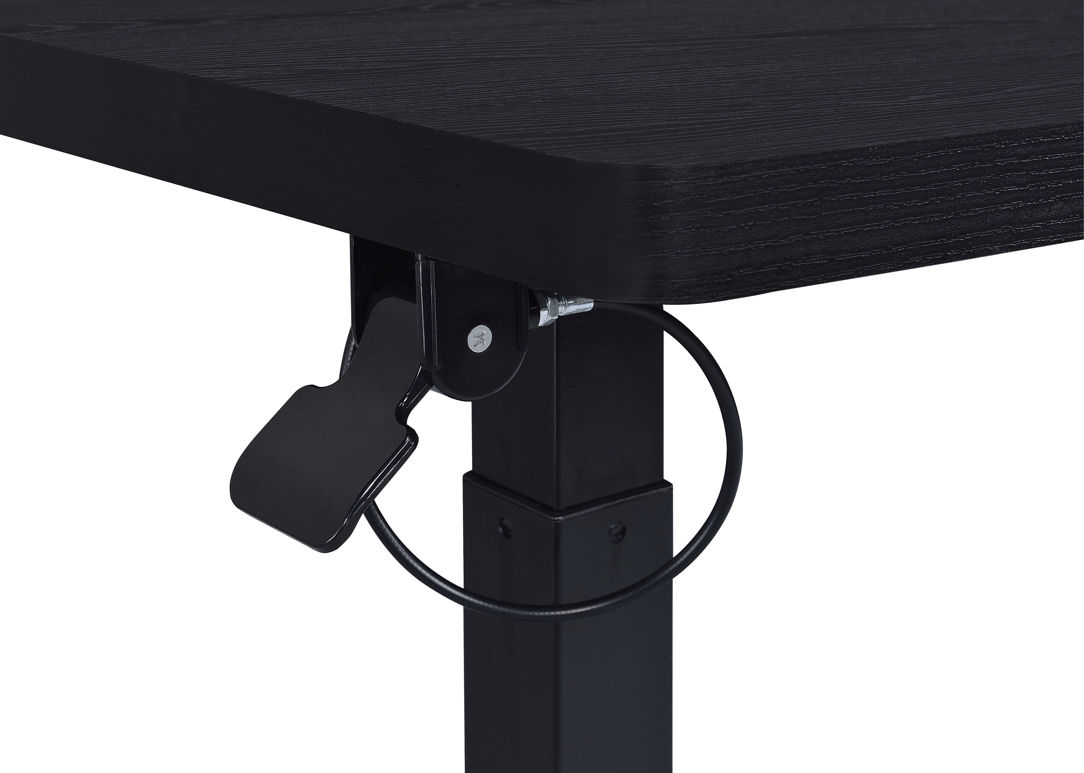 Westpark Pneumatic Adjustable C-Shape Side Table with Casters Black-