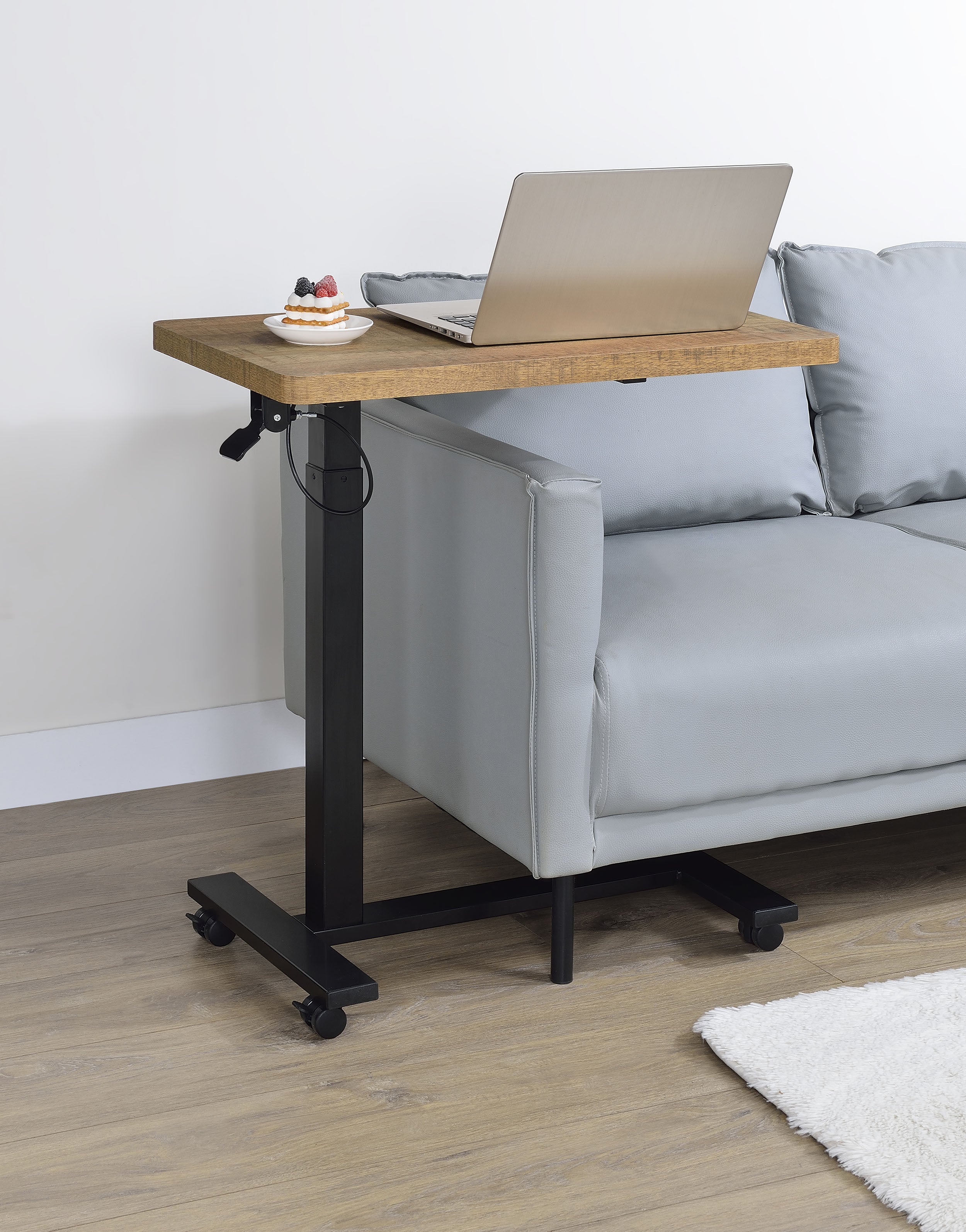 Westpark Pneumatic Adjustable C-Shape Side Table with Casters Mango-