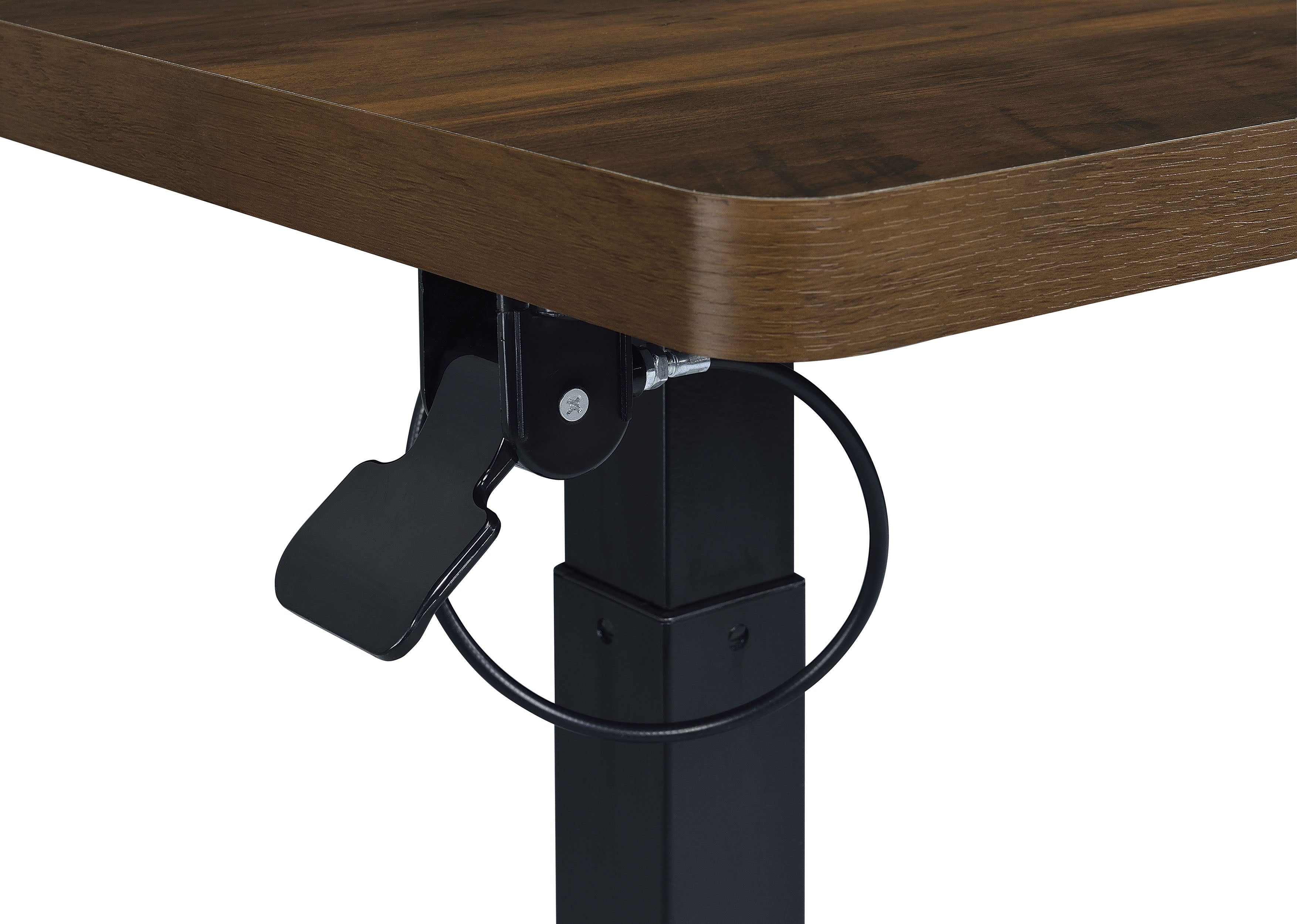 Westpark Pneumatic Adjustable C-Shape Side Table with Casters Dark Pine-