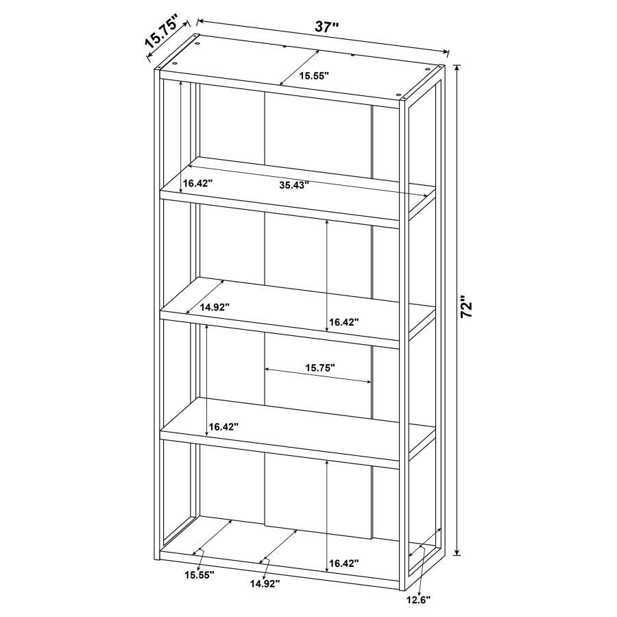 Loomis - 72" 4-Shelf Bookshelf - Whitewashed Gray