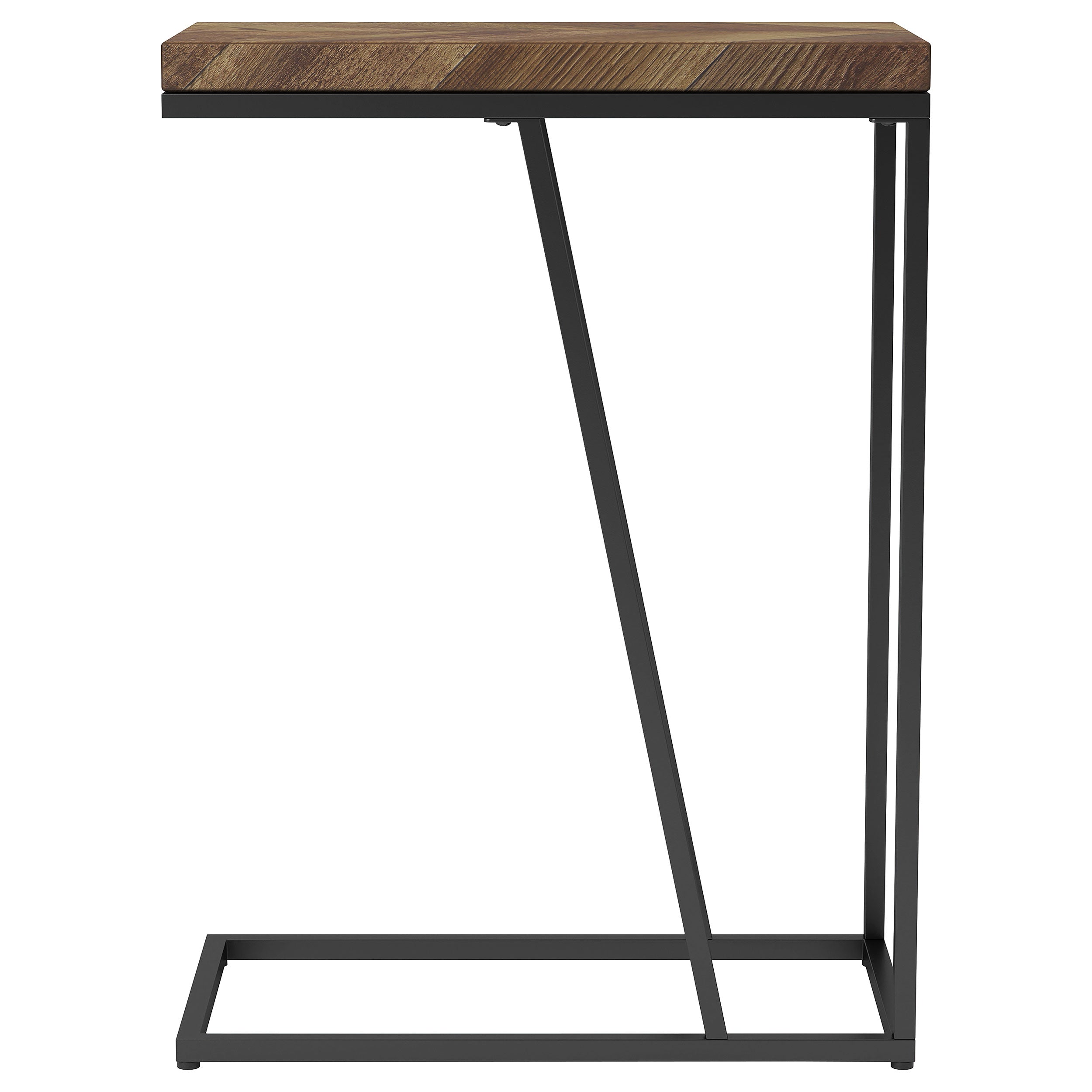 Sergio Engineered Wood C-Shaped Side Table Rustic Tobacco-CoasterEveryday