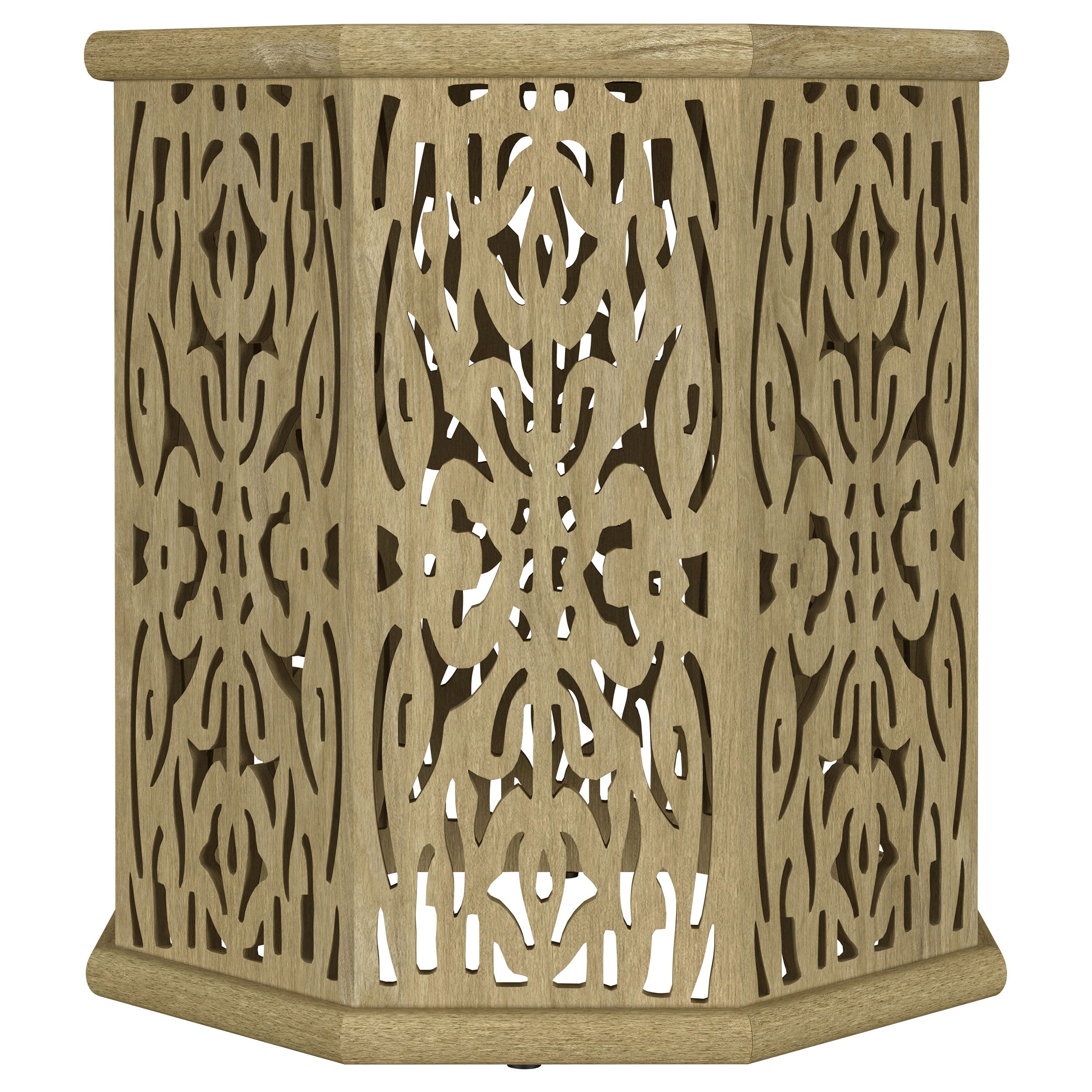 Torres Octagonal Solid Mango Wood Side Table Natural Brown-