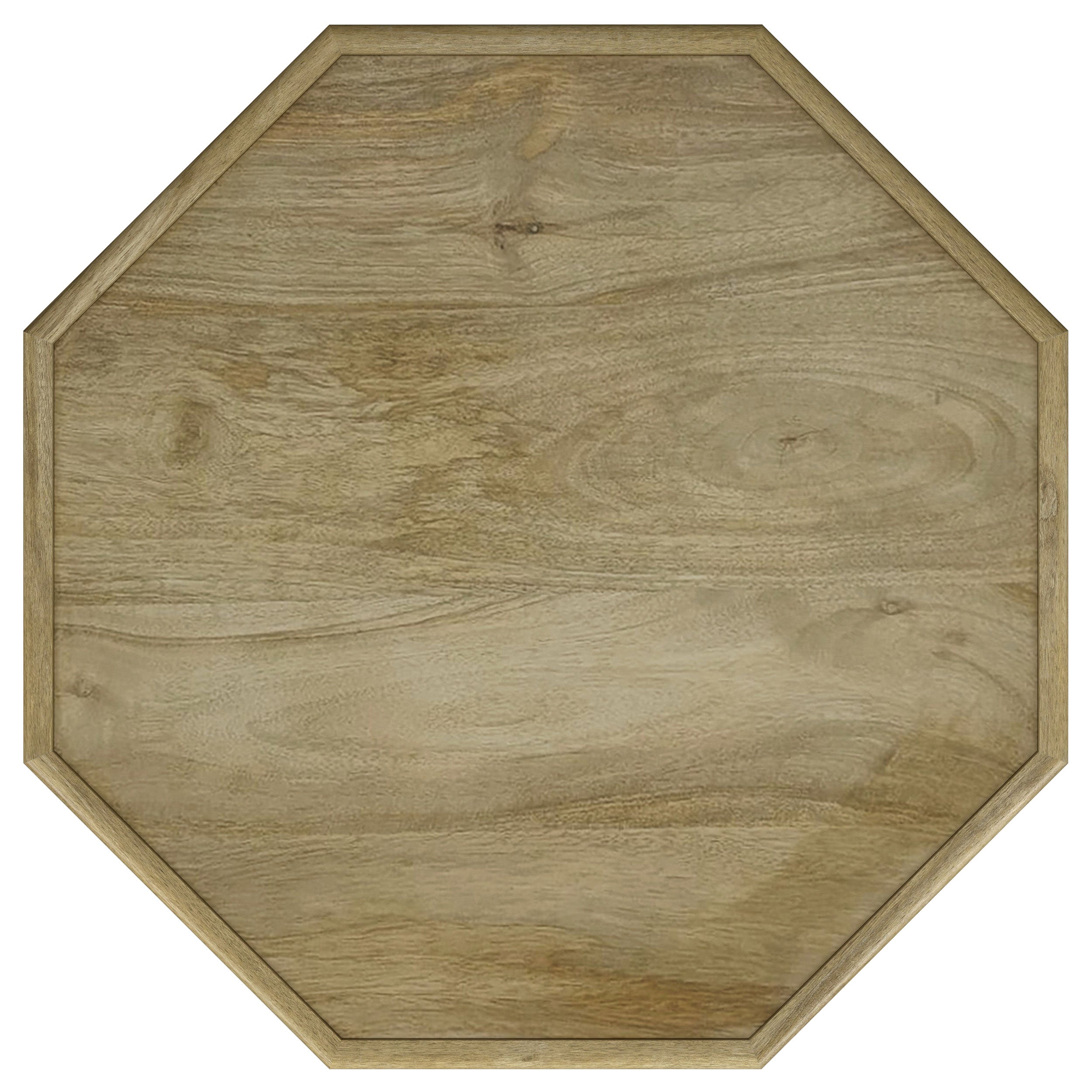 Torres Octagonal Solid Mango Wood Side Table Natural Brown-
