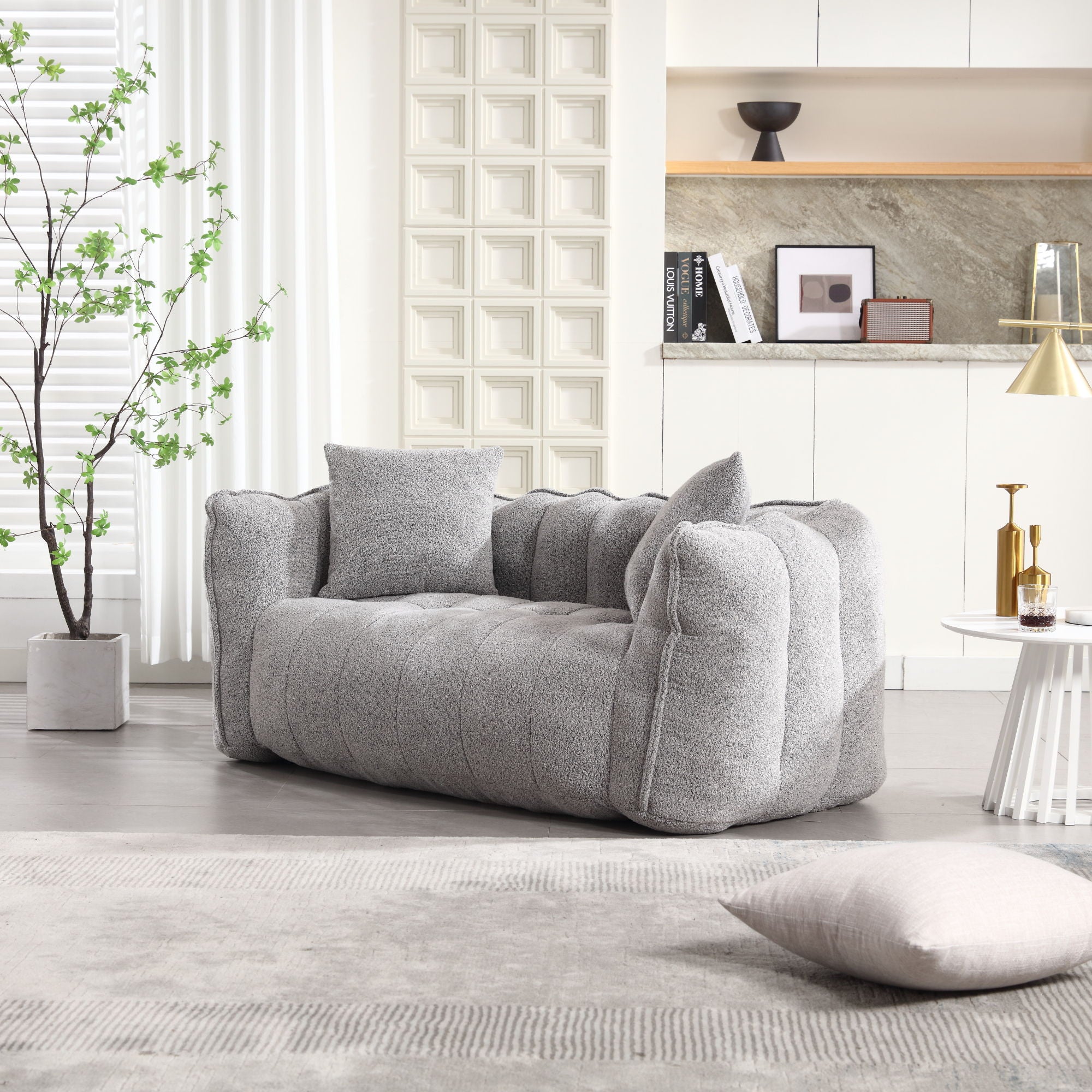 Cozy Beanbag Chair With High Resilience Foam Core For 2