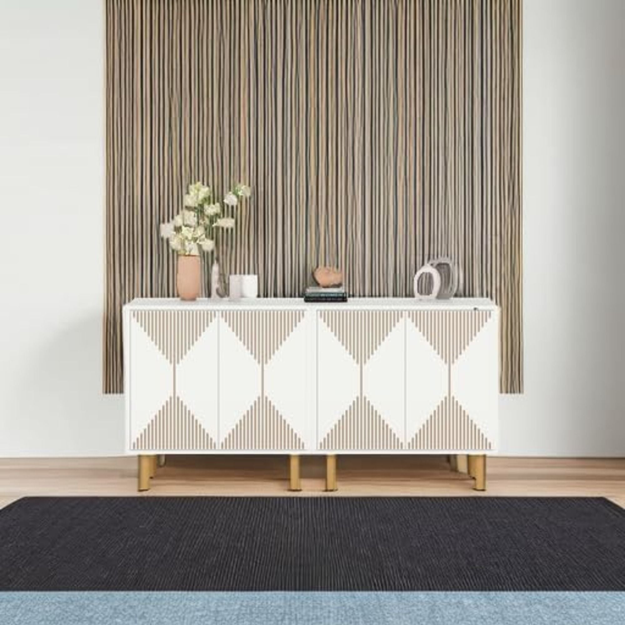 Sideboard Buffet Cabinet, 59.06" Storage Cabinet For Living Room - White