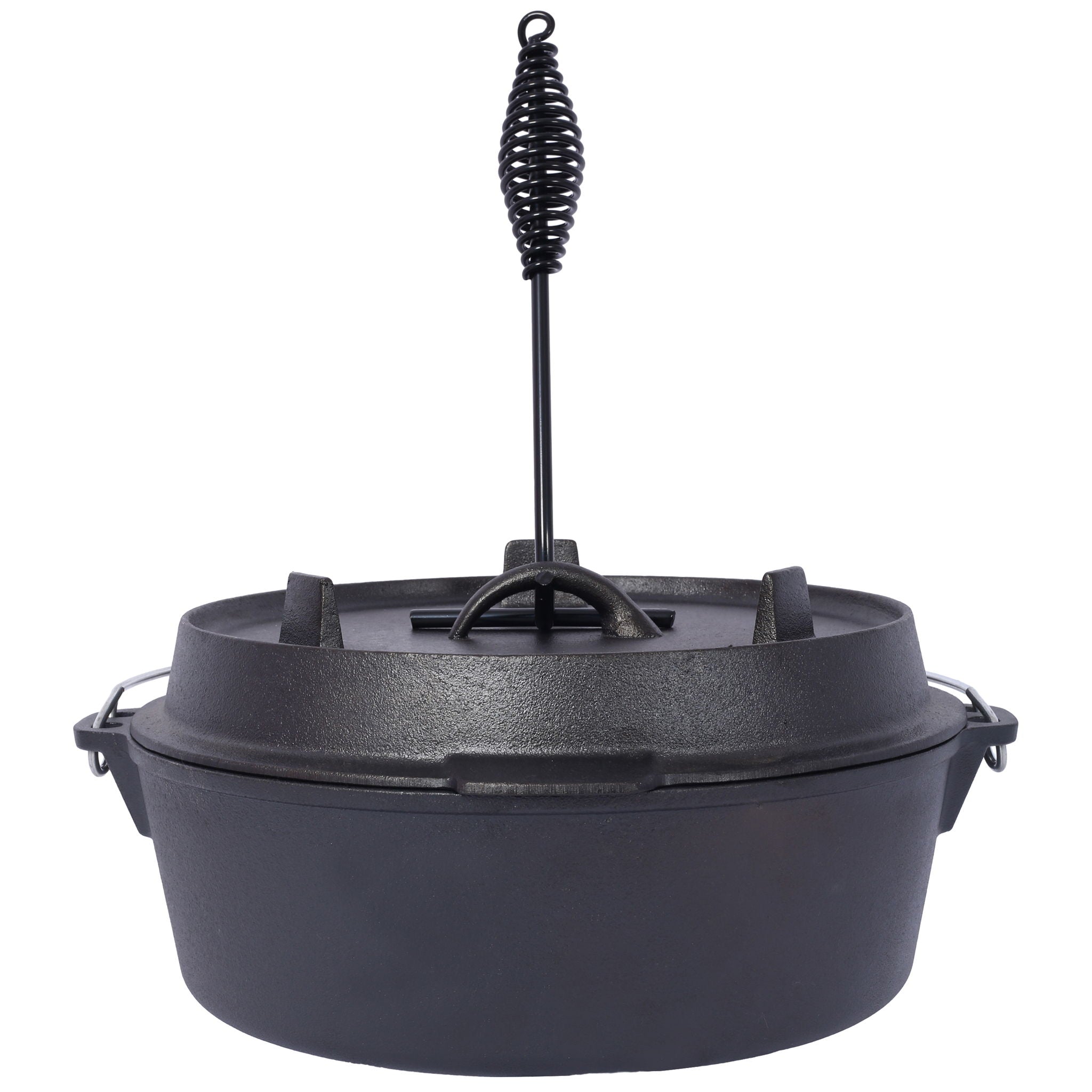 Pre-Seasoned Cast Dutch Oven With Skillet Lid And Pot Rack