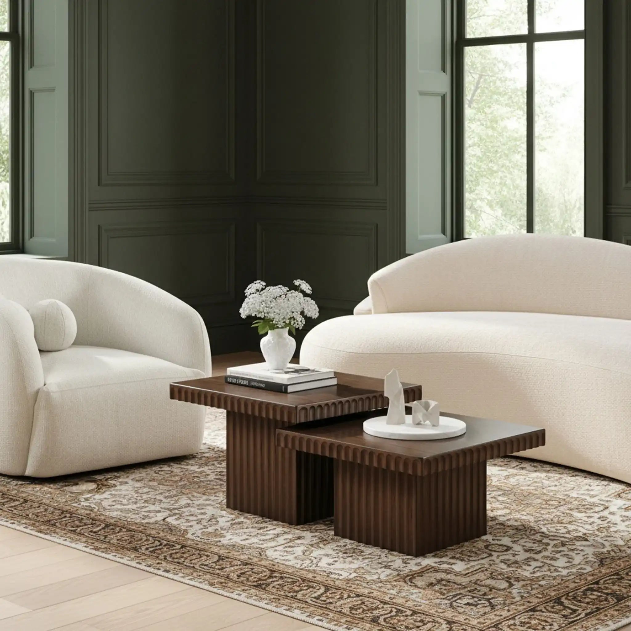 Spencer - 15" Oak Veneer 2 Piece Coffee Table