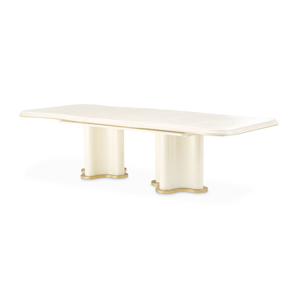 La Terrazza - Double Pedestal Dining Table - Creamy Pearl - Best Buy Furniture