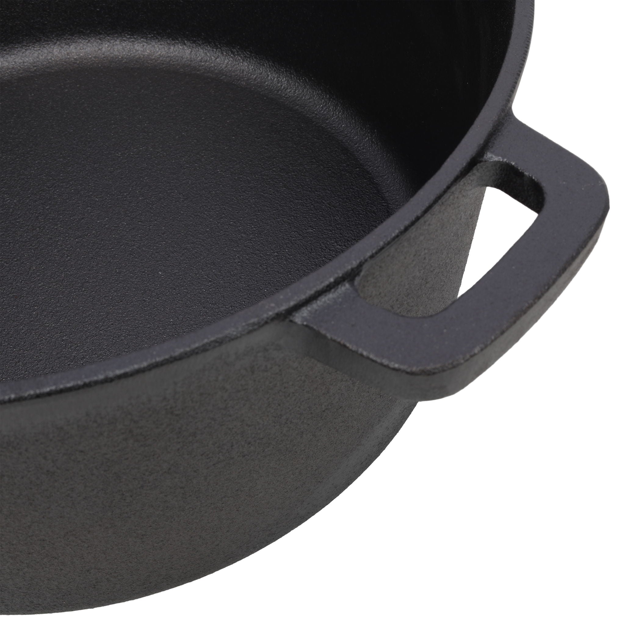 Pre-Seasoned Cast Dutch Oven 2 In 1 With Dual Handles And Covers, 5 Quart - Black