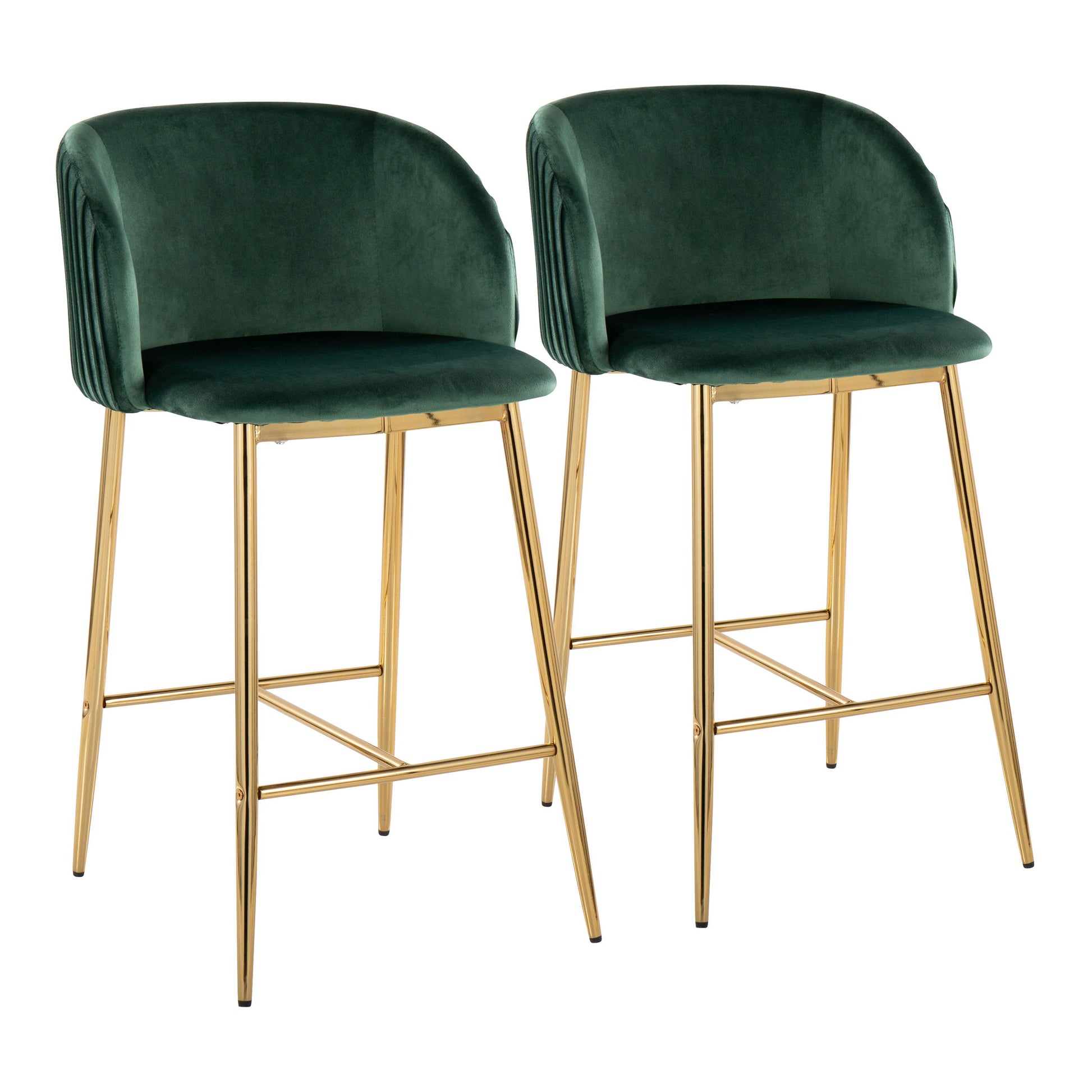 Fran - Pleated Contemporary / Glam Fixed Height Counter Stool (Set of 2) - Best Buy Furniture