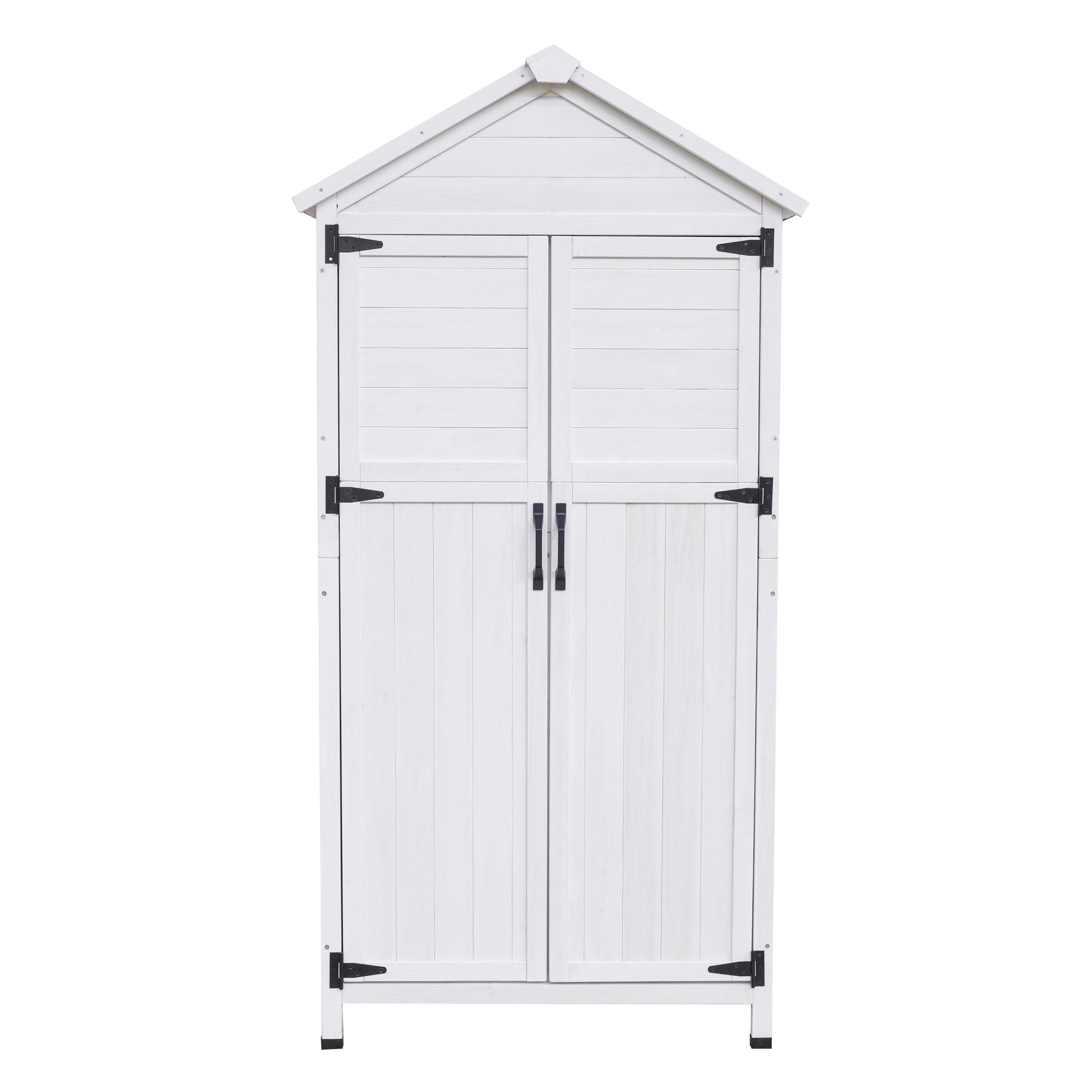 Storage Shed With Double Doors For Outdoor Garden Tool Organization - White