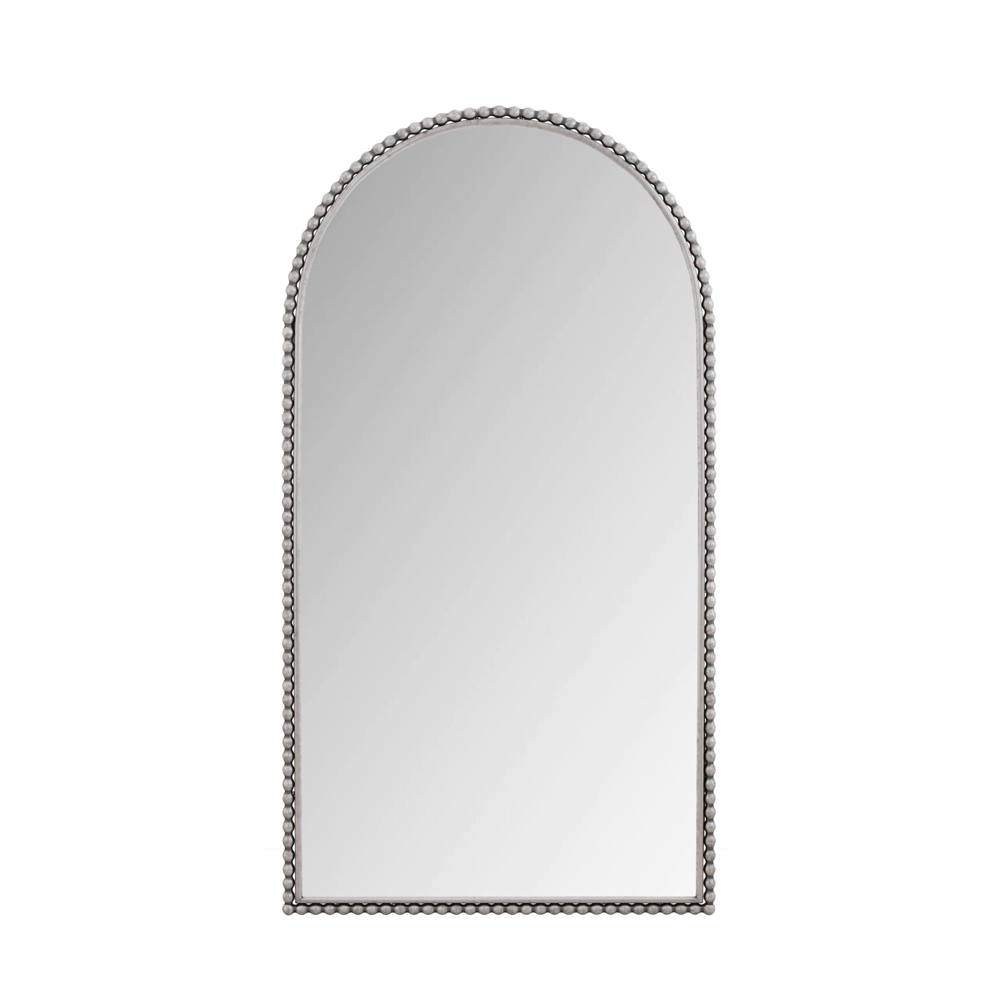 Arch Retro Full Length Mirror With Supporting Feet - Silver
