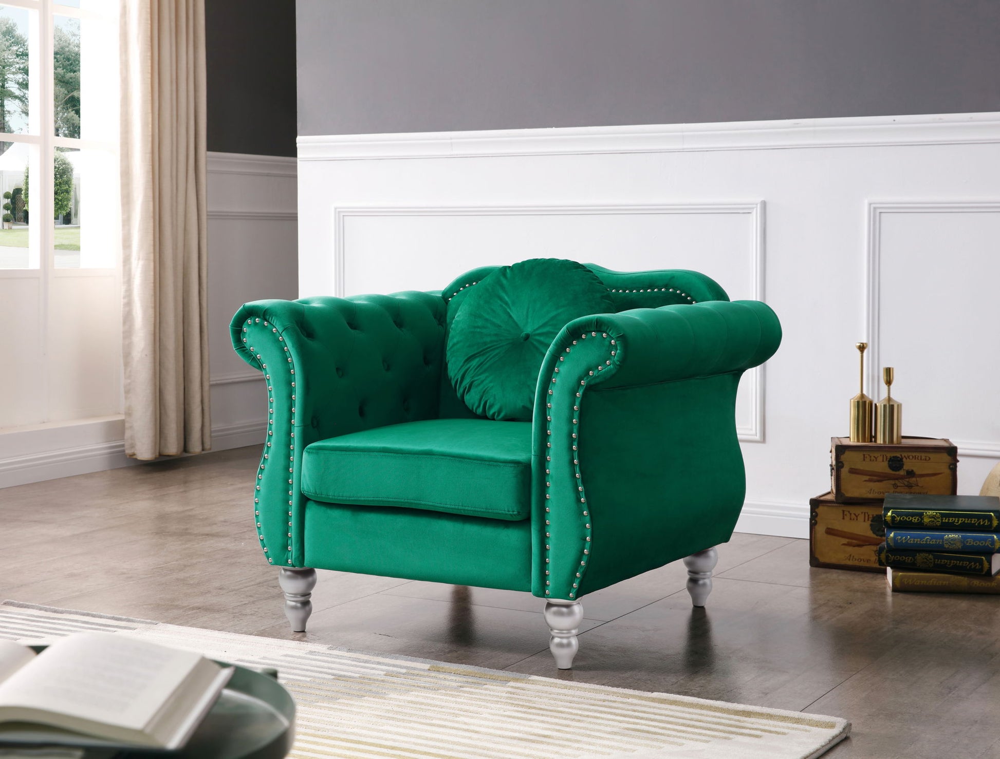 Chic Transitional Flared Arm Chair - Best Buy Furniture