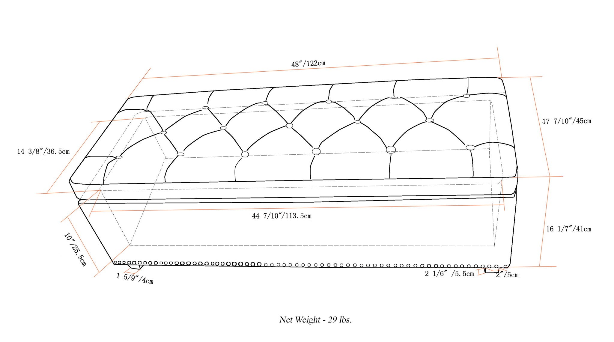 Hamilton - Storage Ottoman - Coffee Brown - Best Buy Furniture