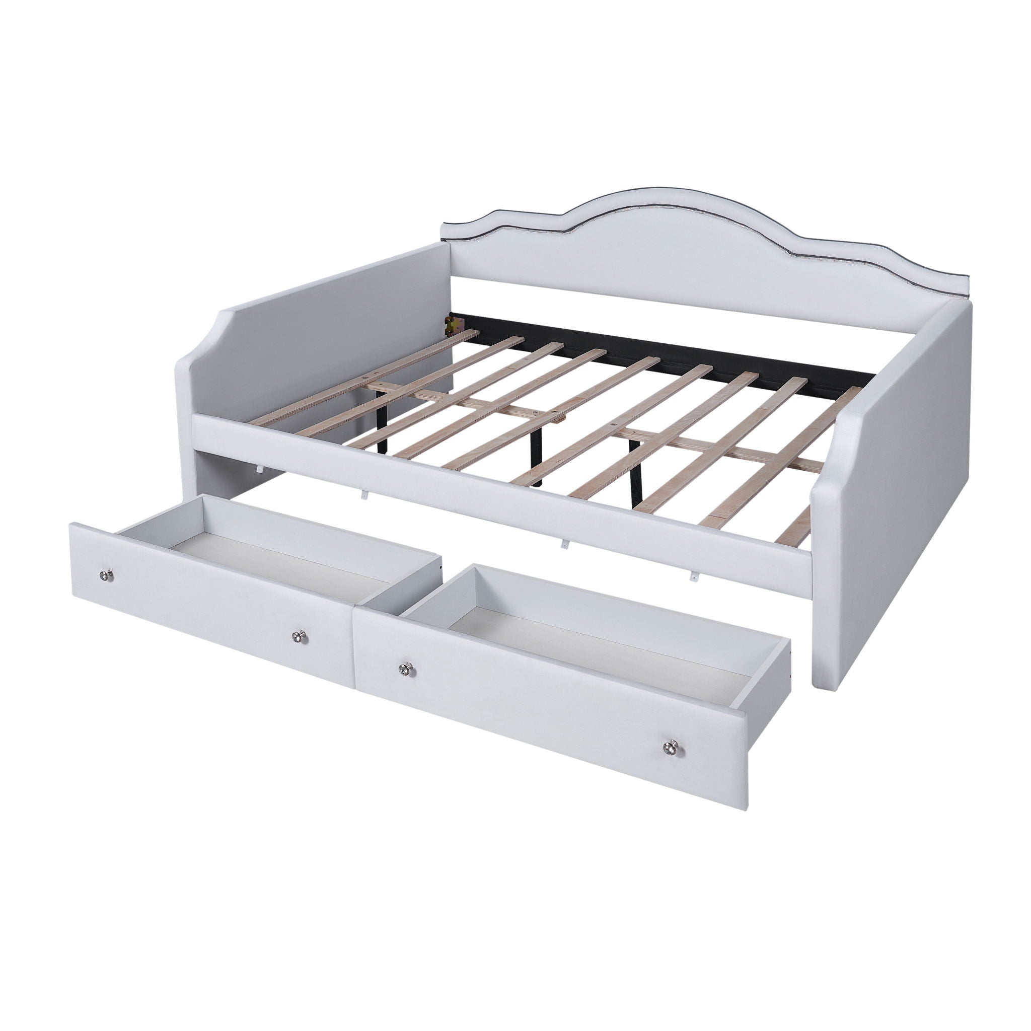 Upholstered Daybed With LED Lights And 2 Drawersme