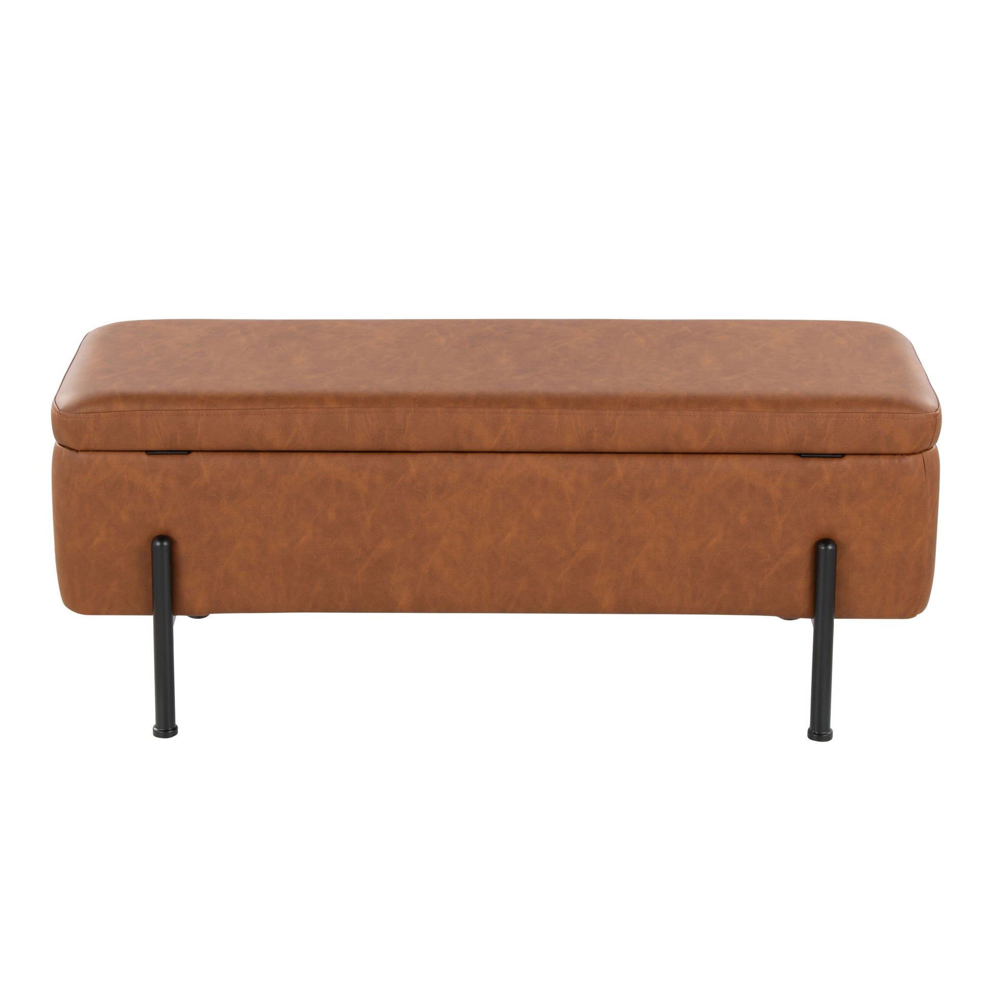 Daniella - Contemporary Storage Bench - Black / Camel - Best Buy Furniture