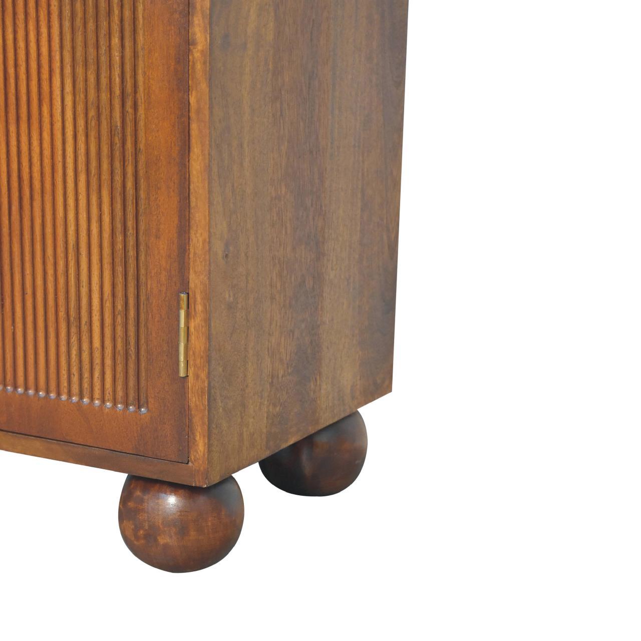 Carved Ball Cabinet - Chestnut