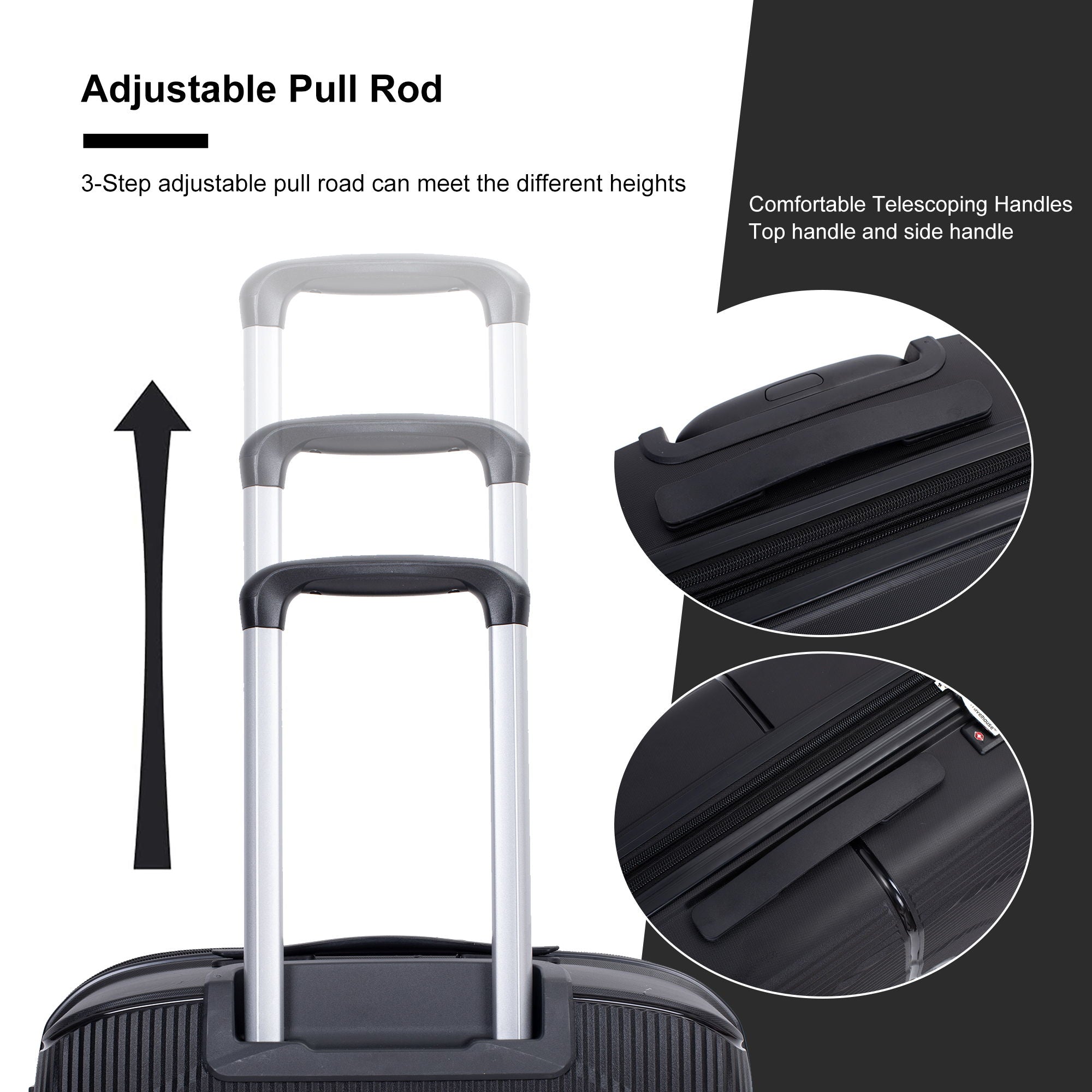 Expandable Hardshell Suitcase Double Spinner Wheels Luggage Sets