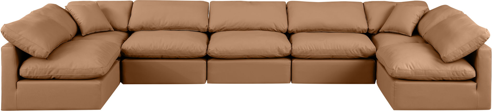 Indulge - Faux Leather 7 Piece Modular U-Shaped Sectional - Best Buy Furniture