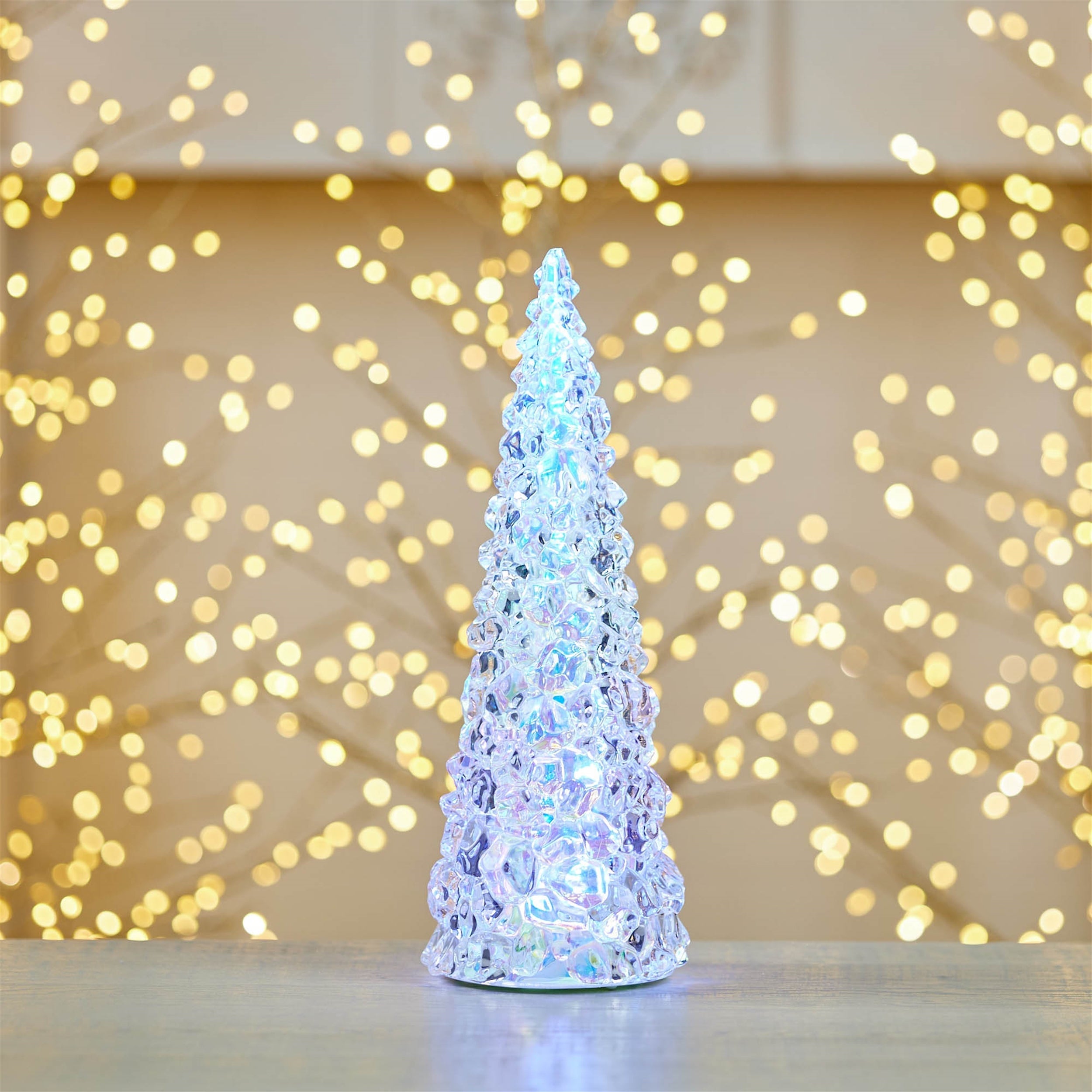 Iridescent LED Pine Tree 13.5"H