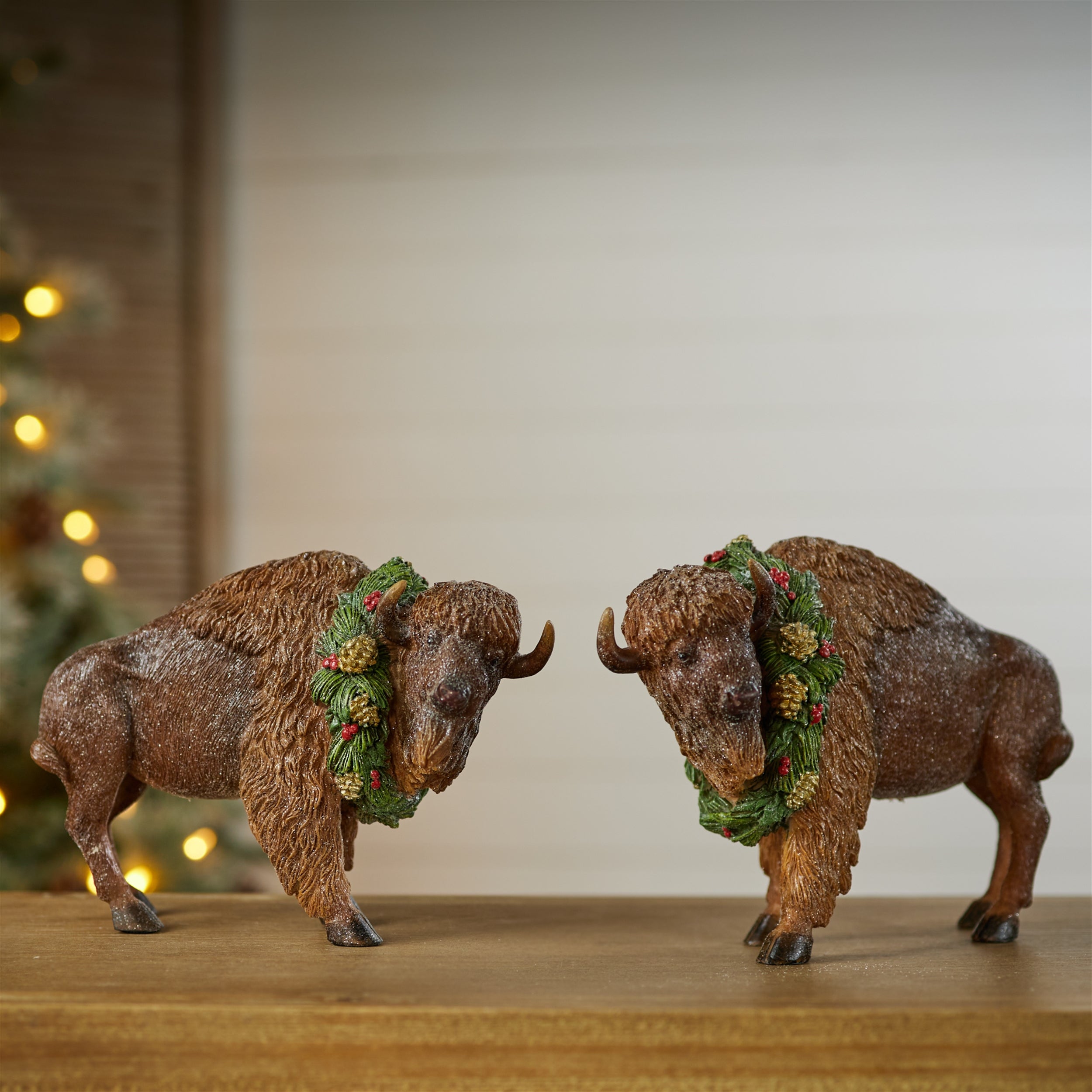 Winter Bison Figurine (Set of 4)