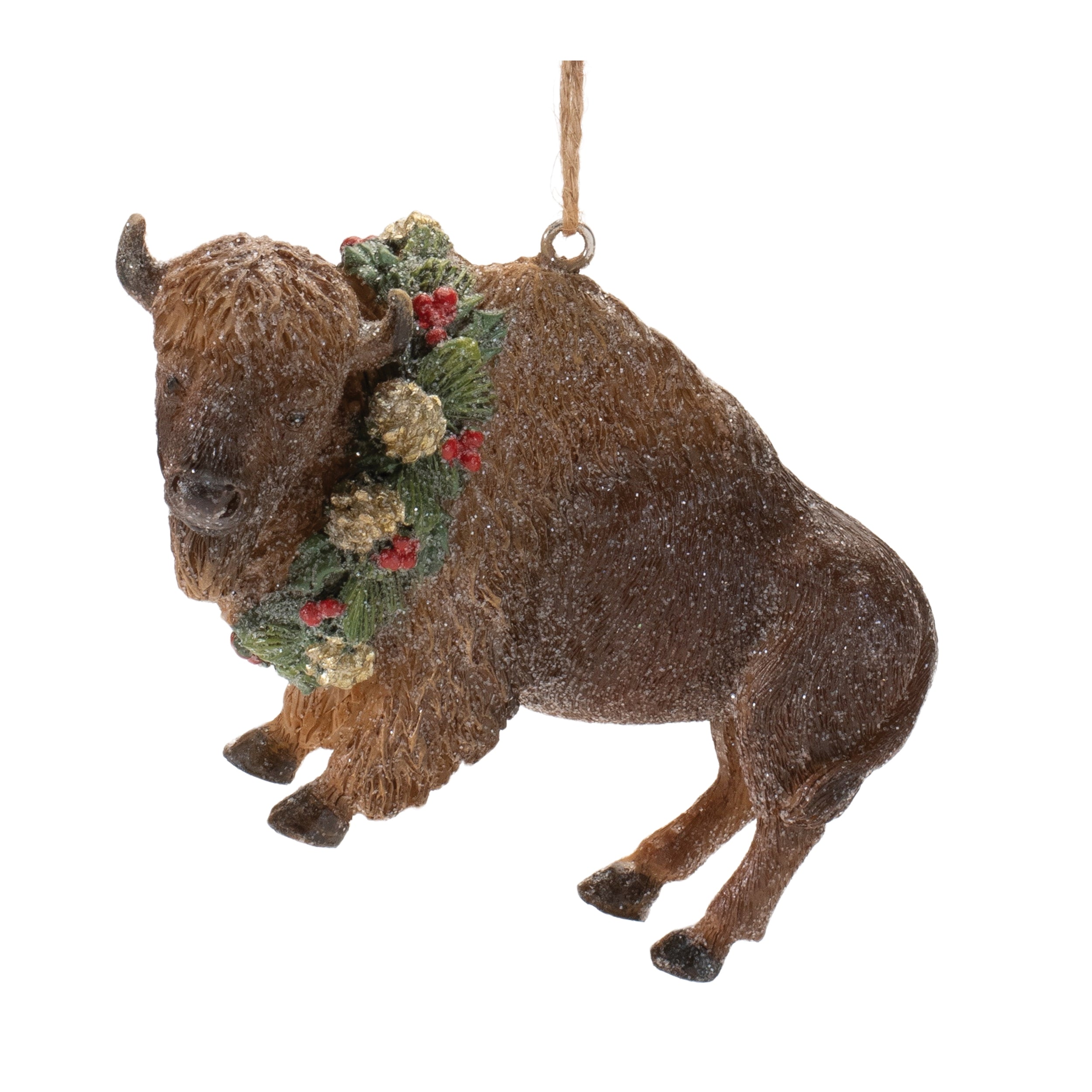 Glittered-Bison-Ornament-(Set-of-12)-Christmas-Ornaments