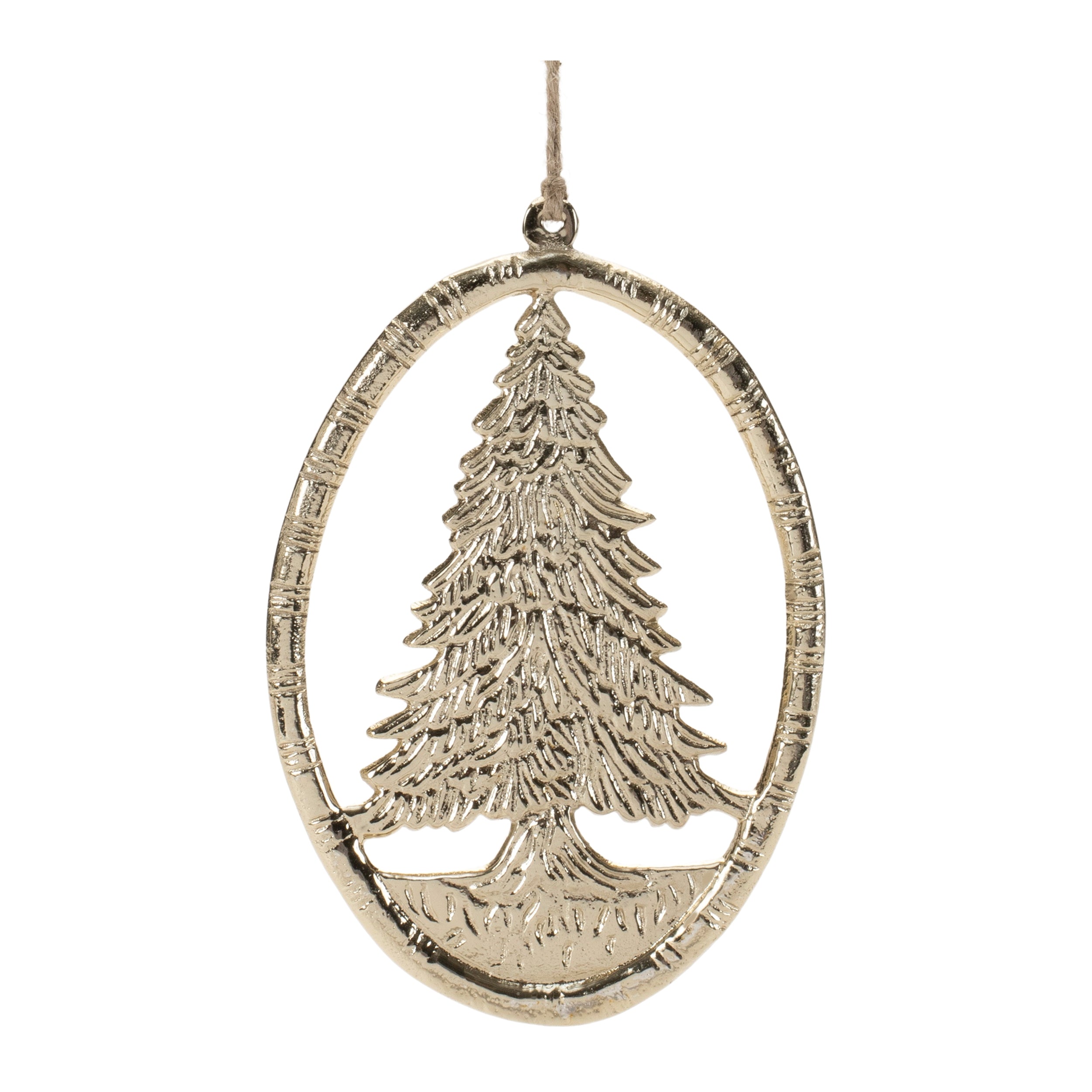 Etched Metal Pine Tree Ornament (Set of 12)