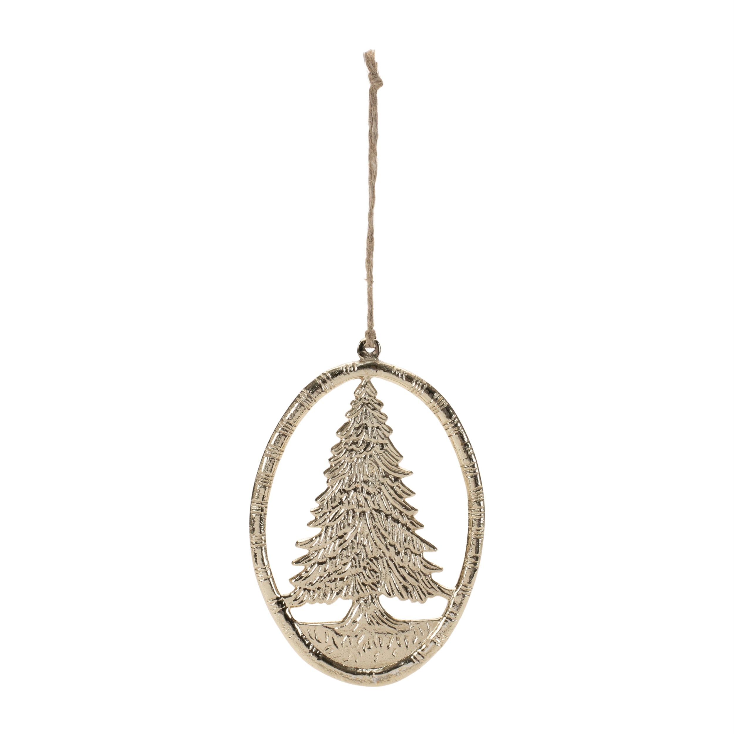 Etched Metal Pine Tree Ornament (Set of 12)