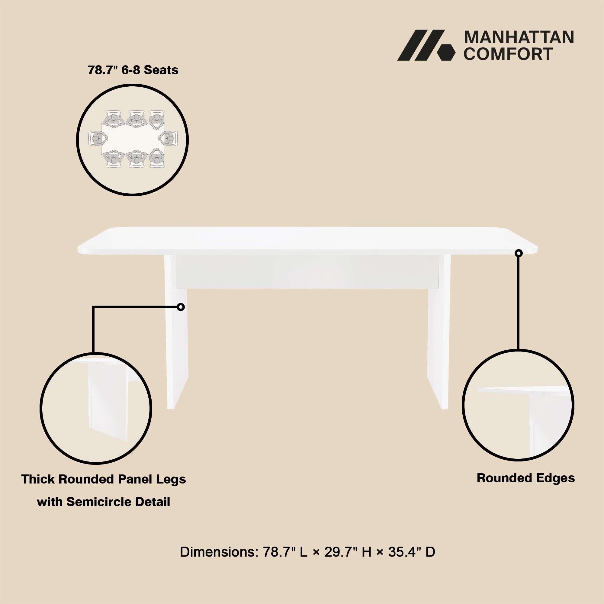 Ella - Dining Table - White