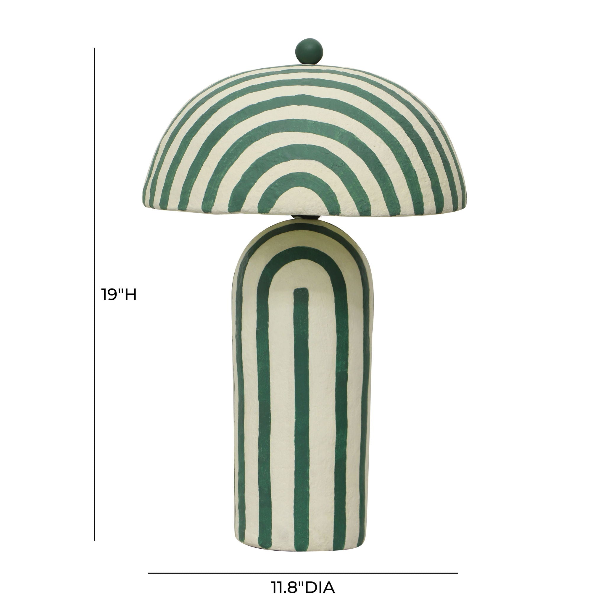 Maiori - Striped Papier Mache Table Lamp