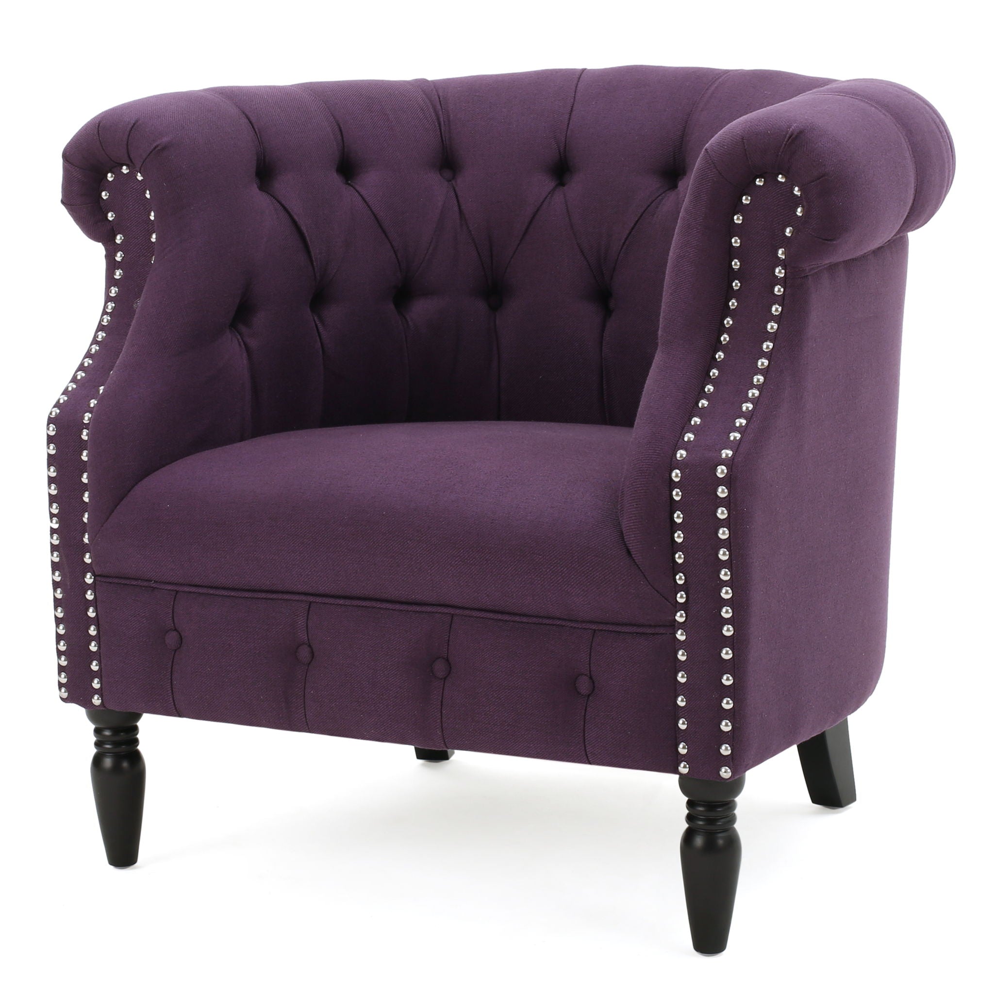 Celestialis - Upholstered Club Chair With Tub Design And Rolled Recessed Armrests
