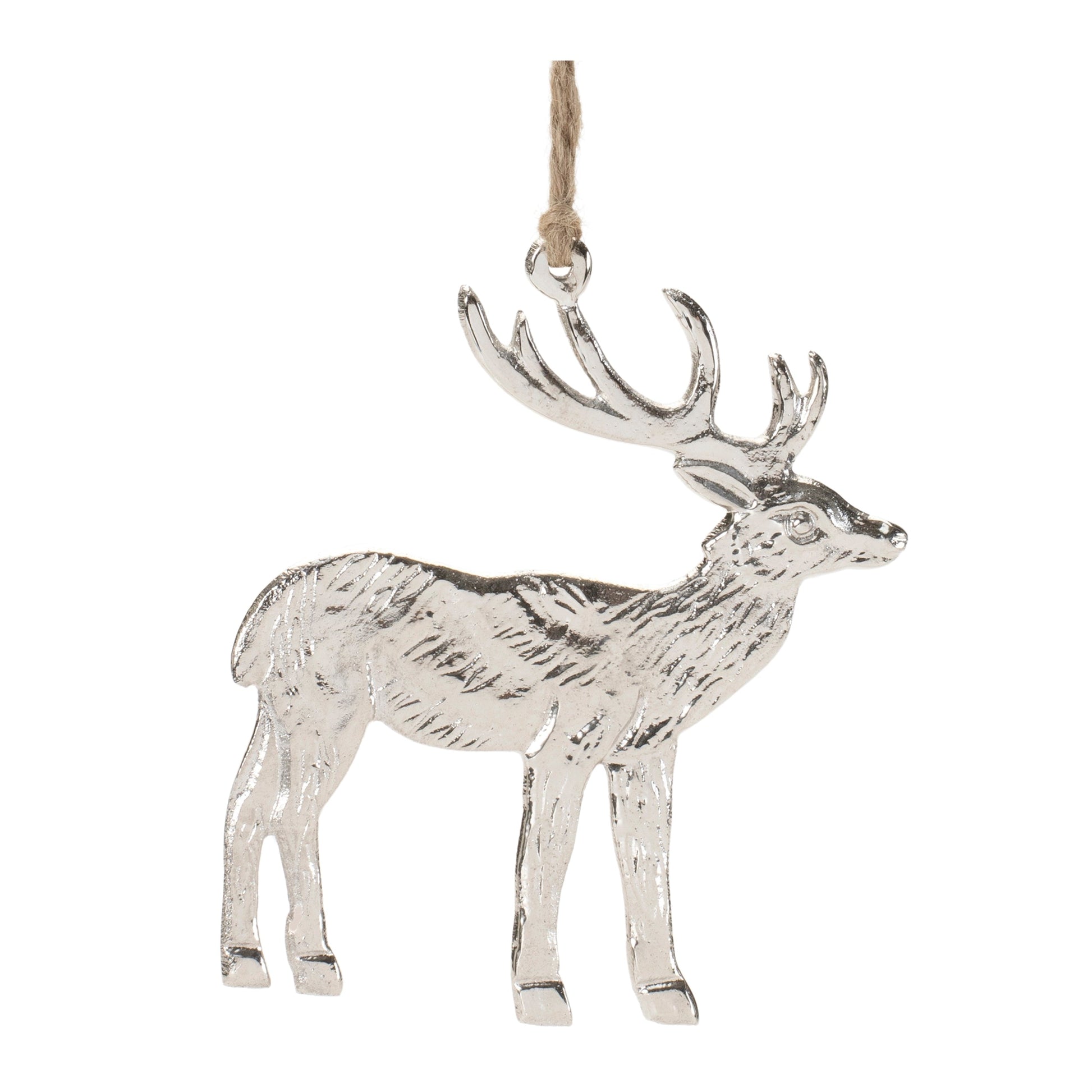 Etched-Metal-Deer-Ornament-(Set-of-12)-Christmas-Ornaments