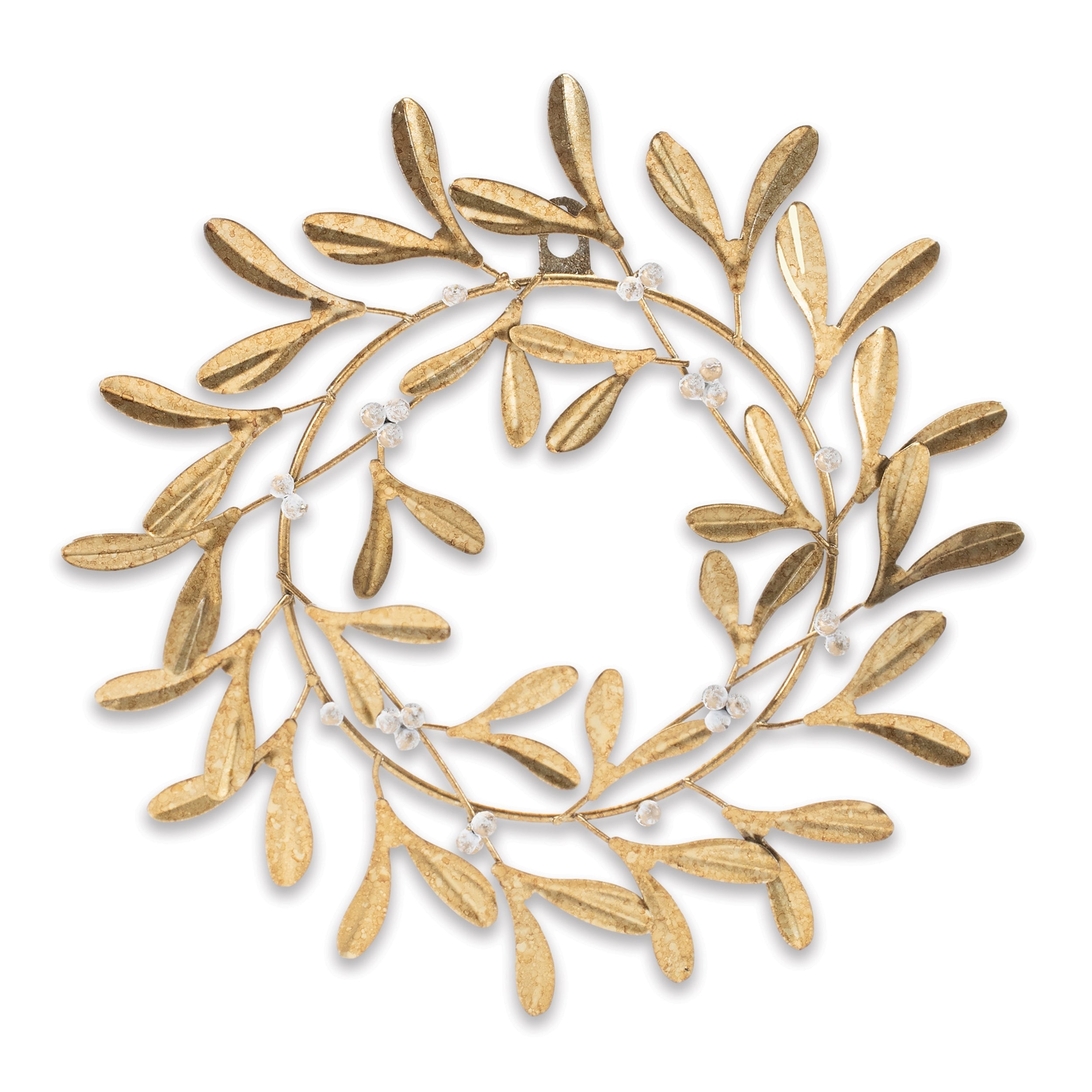 Metal Mistletoe Wreath Decor 12"D
