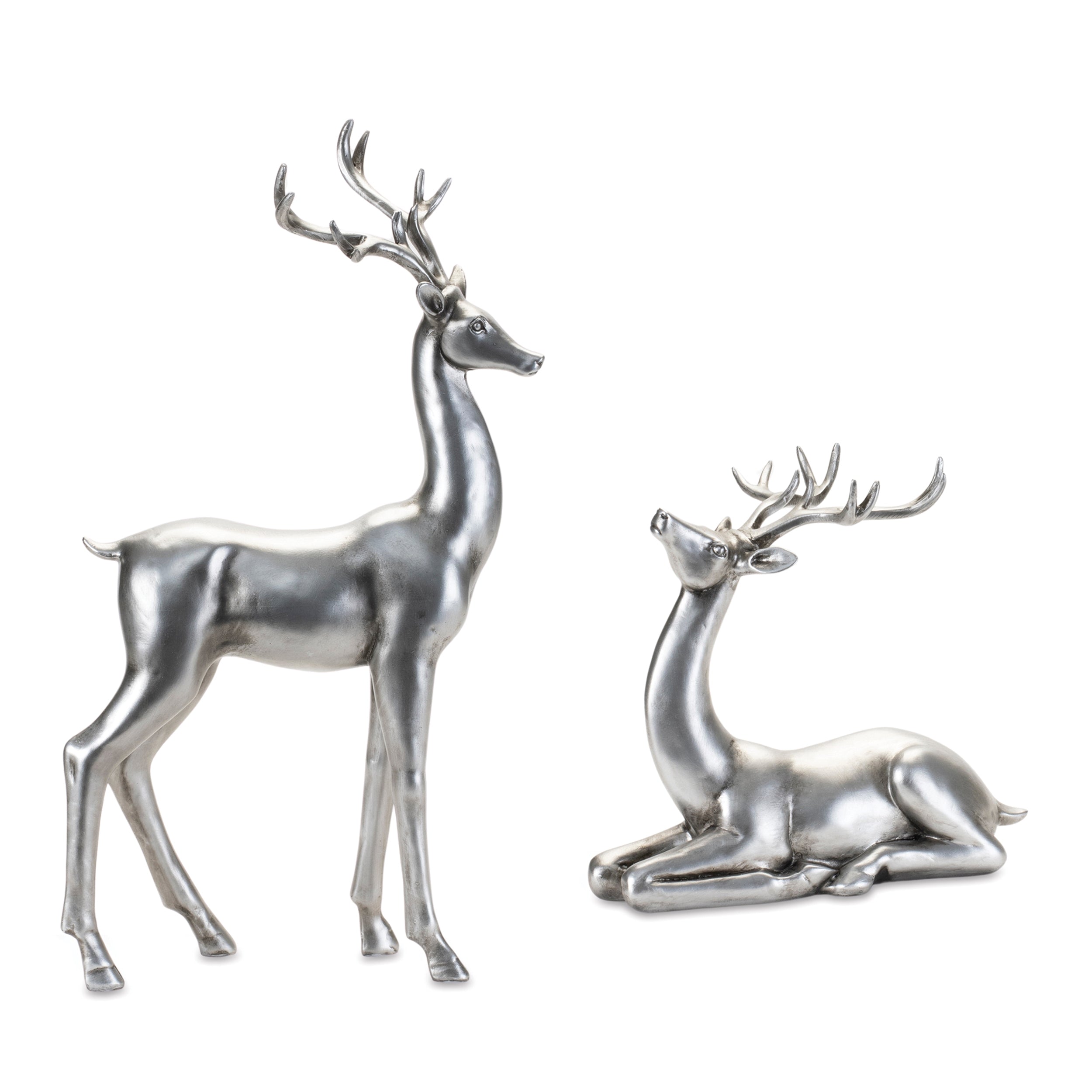 Metallic-Deer-Figurine-(Set-of-2)-Figurines