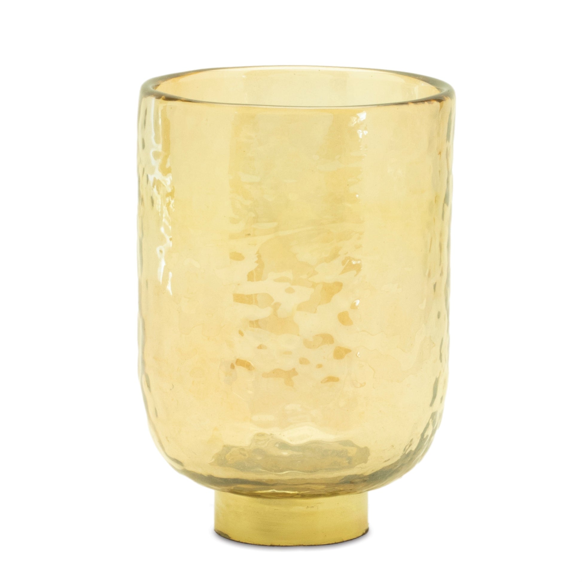 Gold-Glass-Vase-with-Metal-Accent-(Set-of-2)-Vases