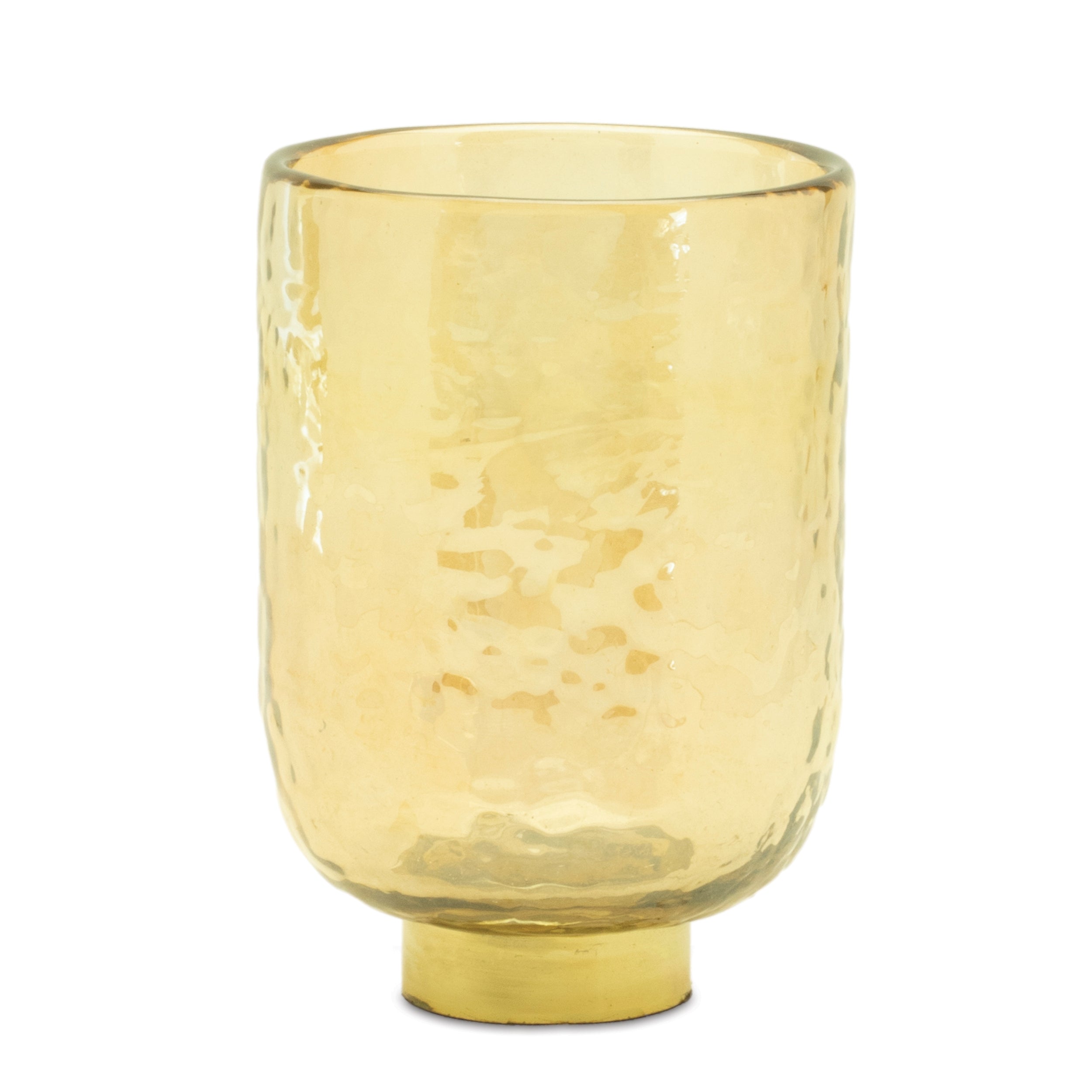 Gold-Glass-Vase-with-Metal-Accent-(Set-of-2)-Vases
