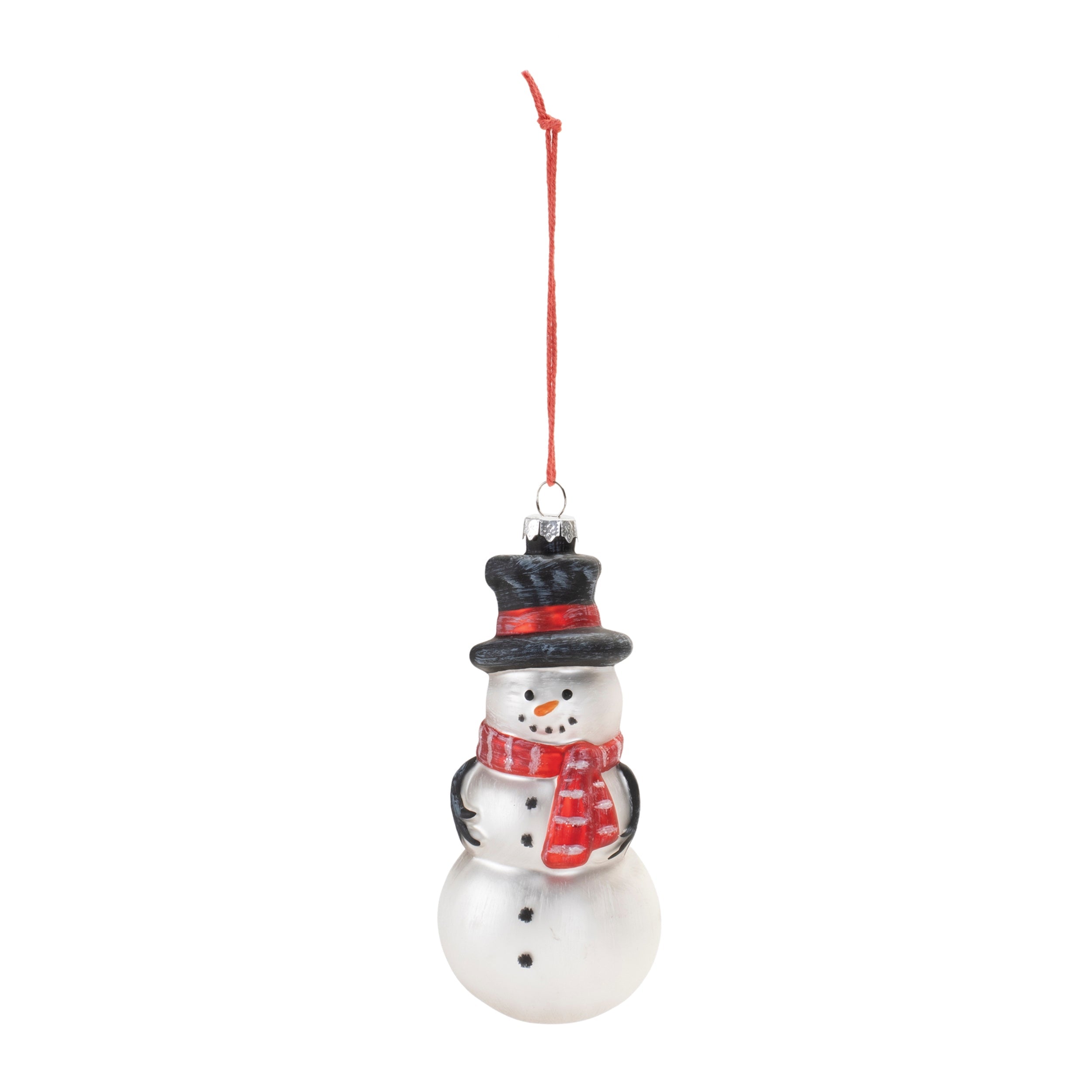 Frosted Glass Snowman Ornament (Set of 6)