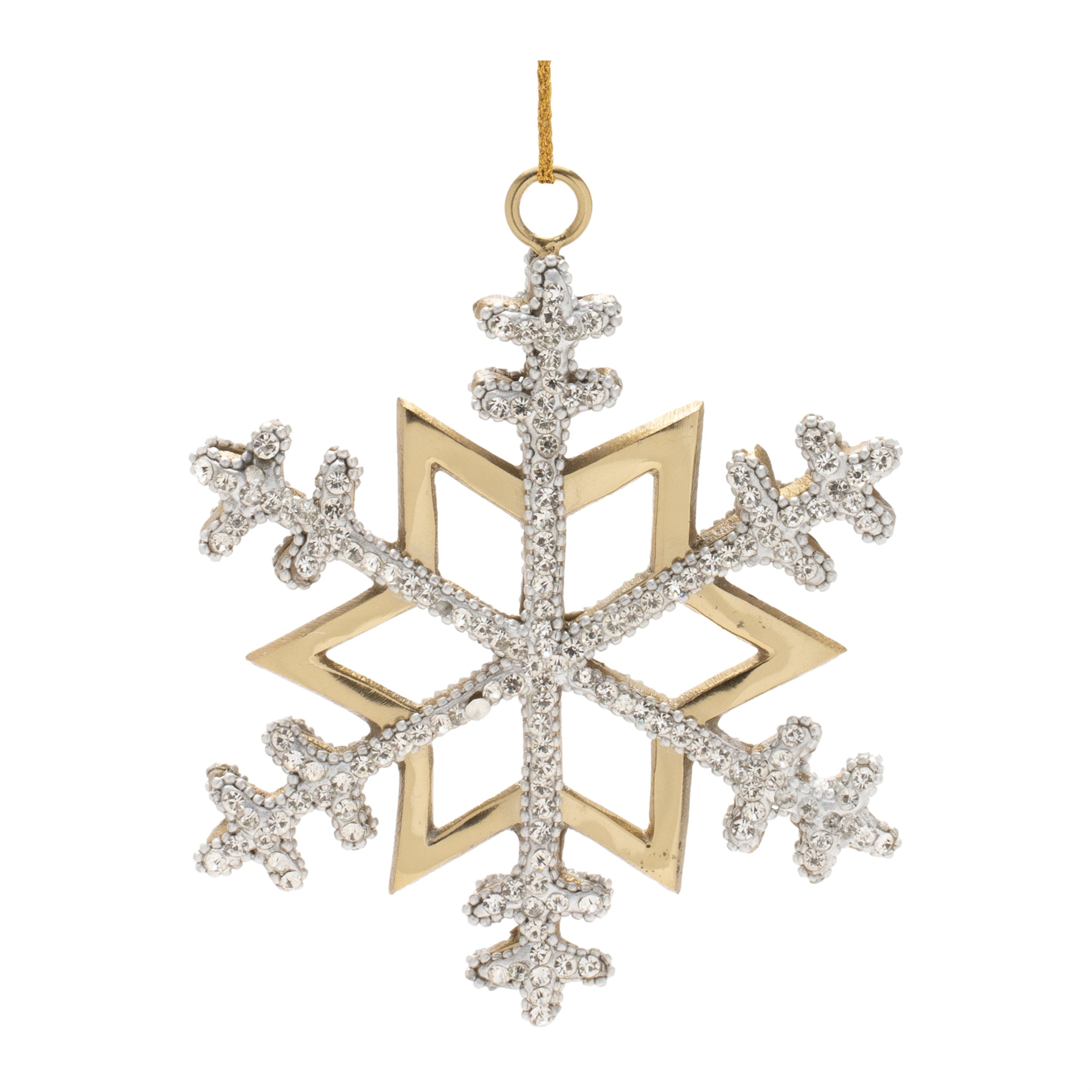 Jeweled Metal Snowflake Ornament (Set of 2)