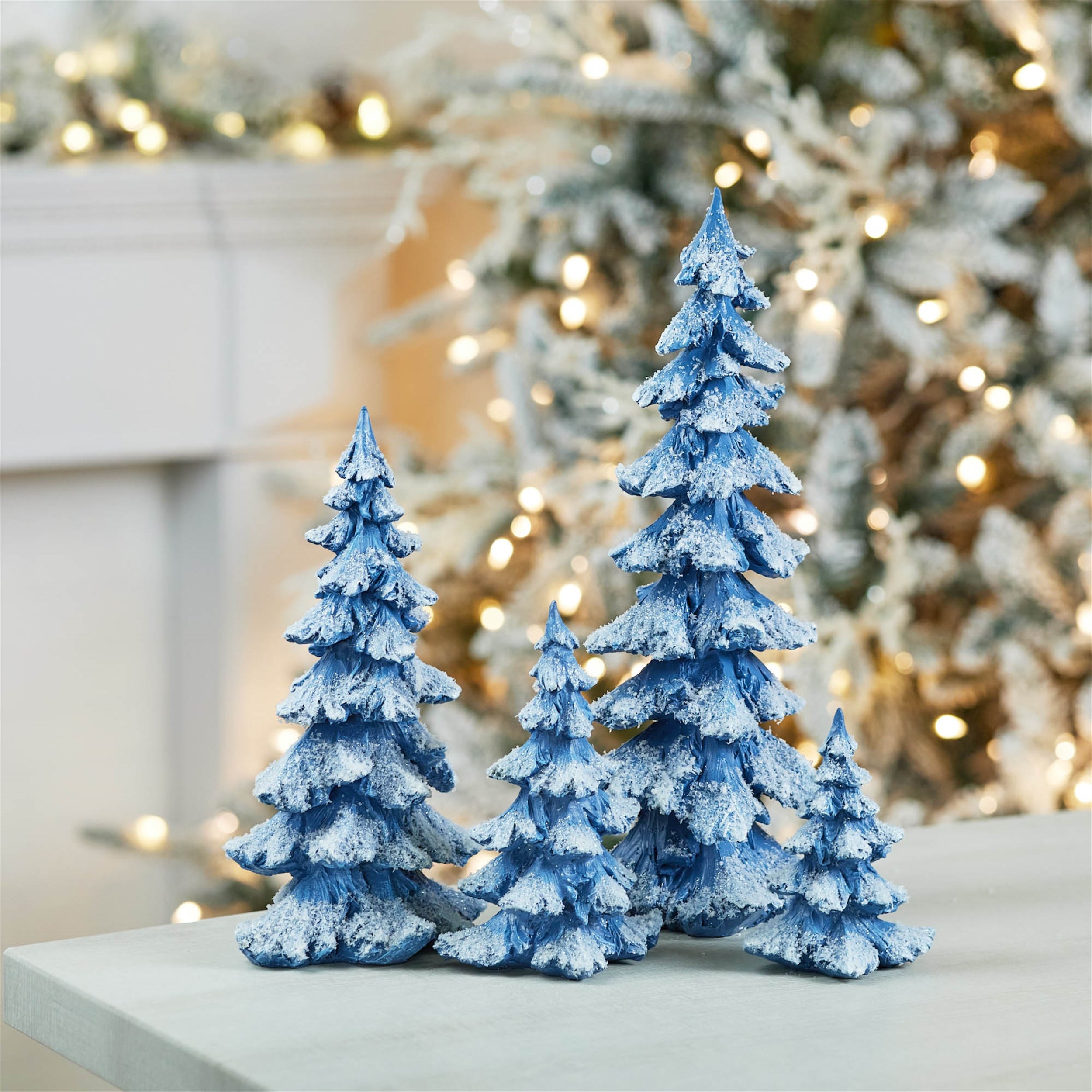 Flocked Pine Tree (Set of 4)