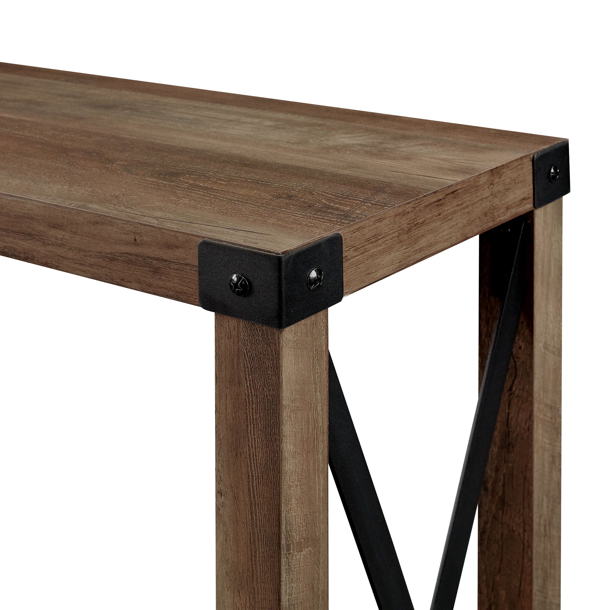 Farmhouse Metal X Table With Lower Shelf