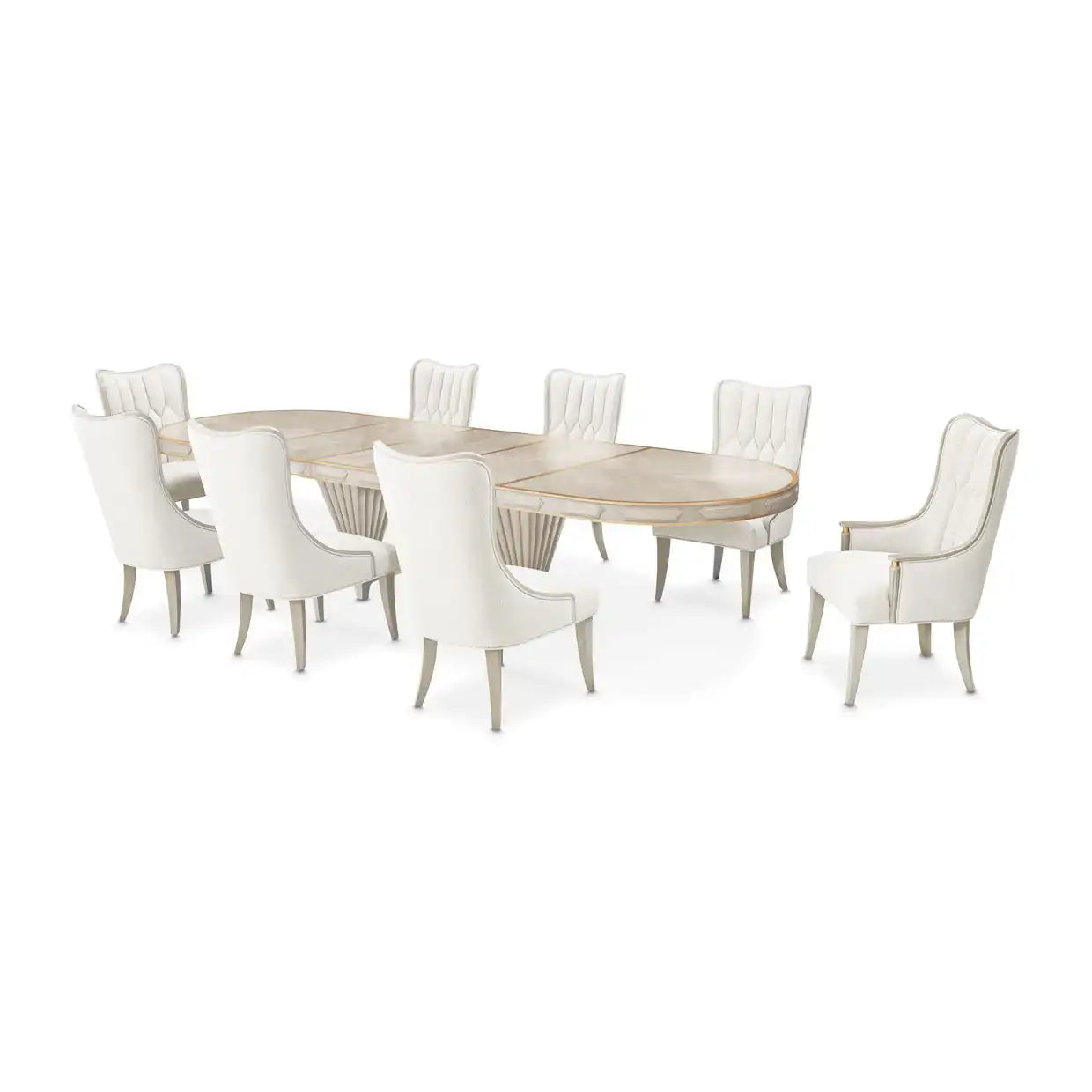St. Charles - 9-Piece Pedestal Dining Room Set - Dove Gray