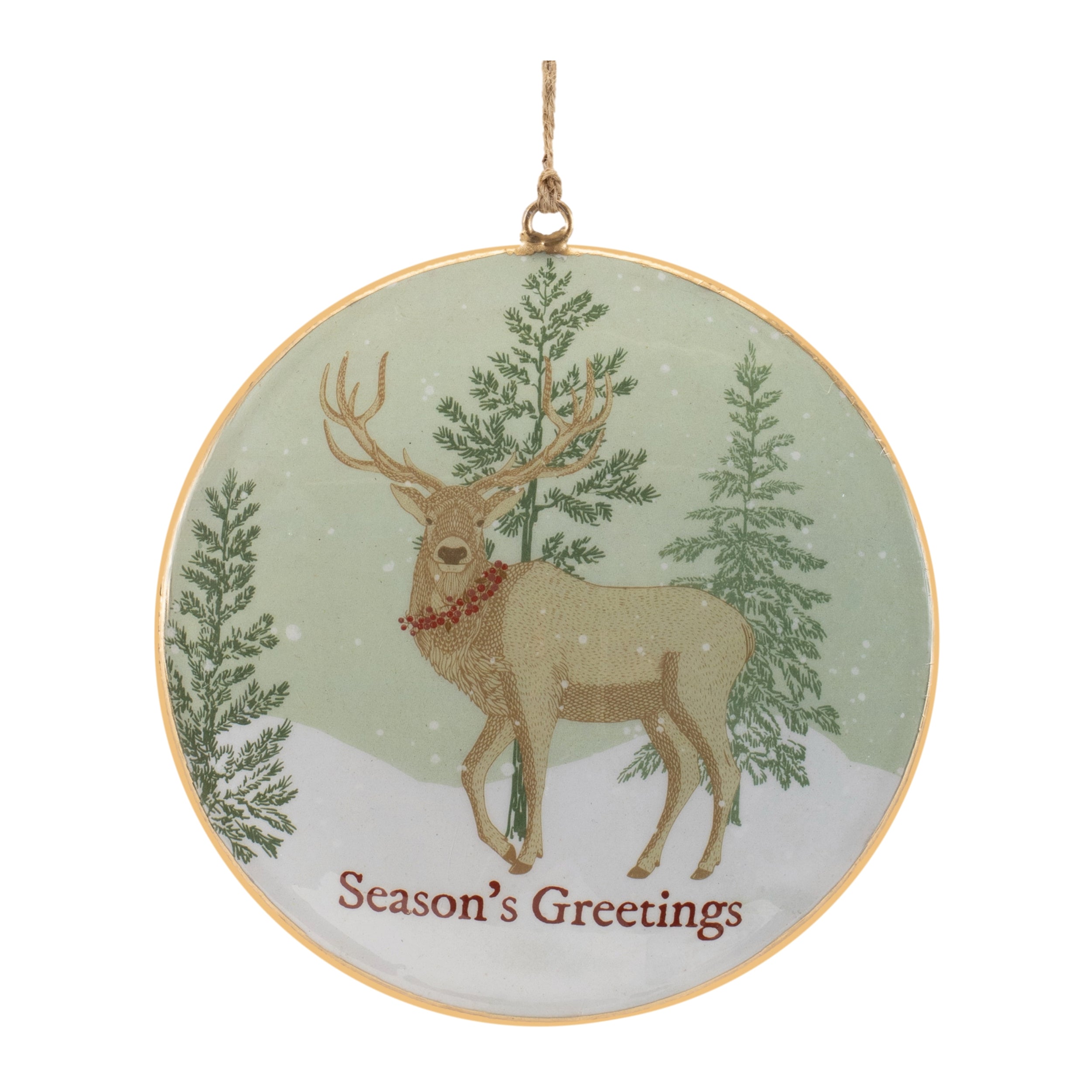 Woodland Christmas Sentiment Disc Ornament (Set of 6)
