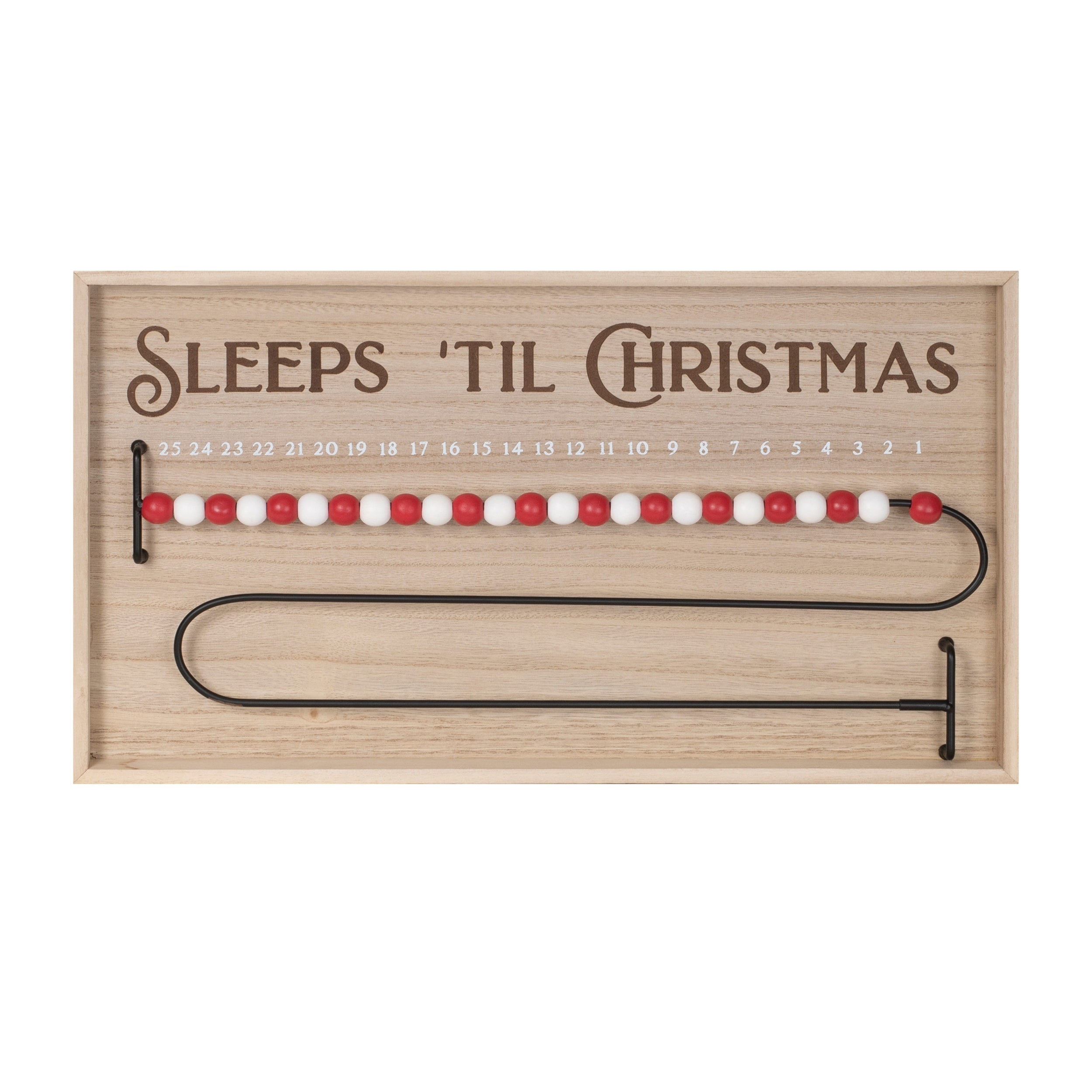 Wood Beaded Christmas Countdown 20"L