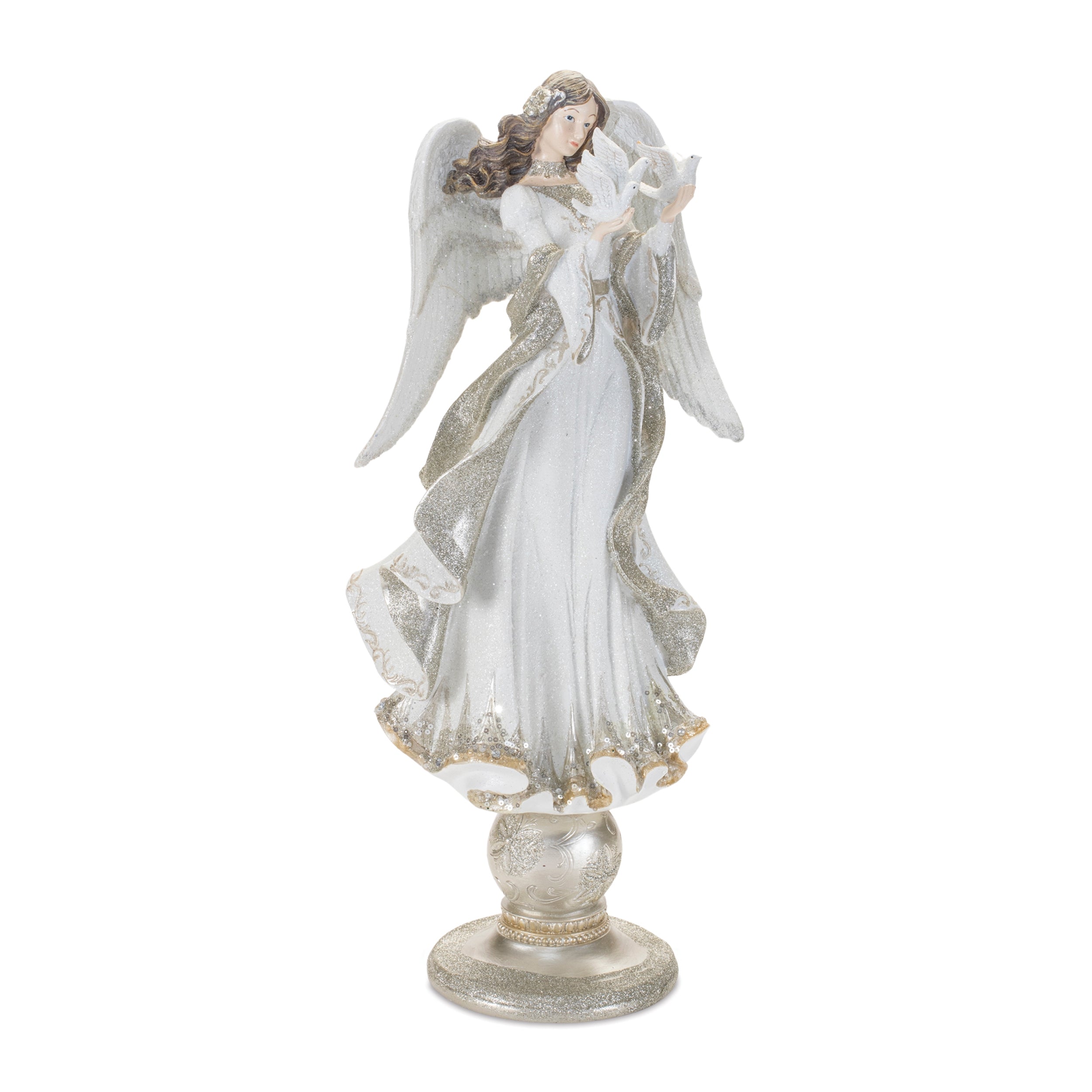 Holiday Angel Statue on Pedestal 20"H