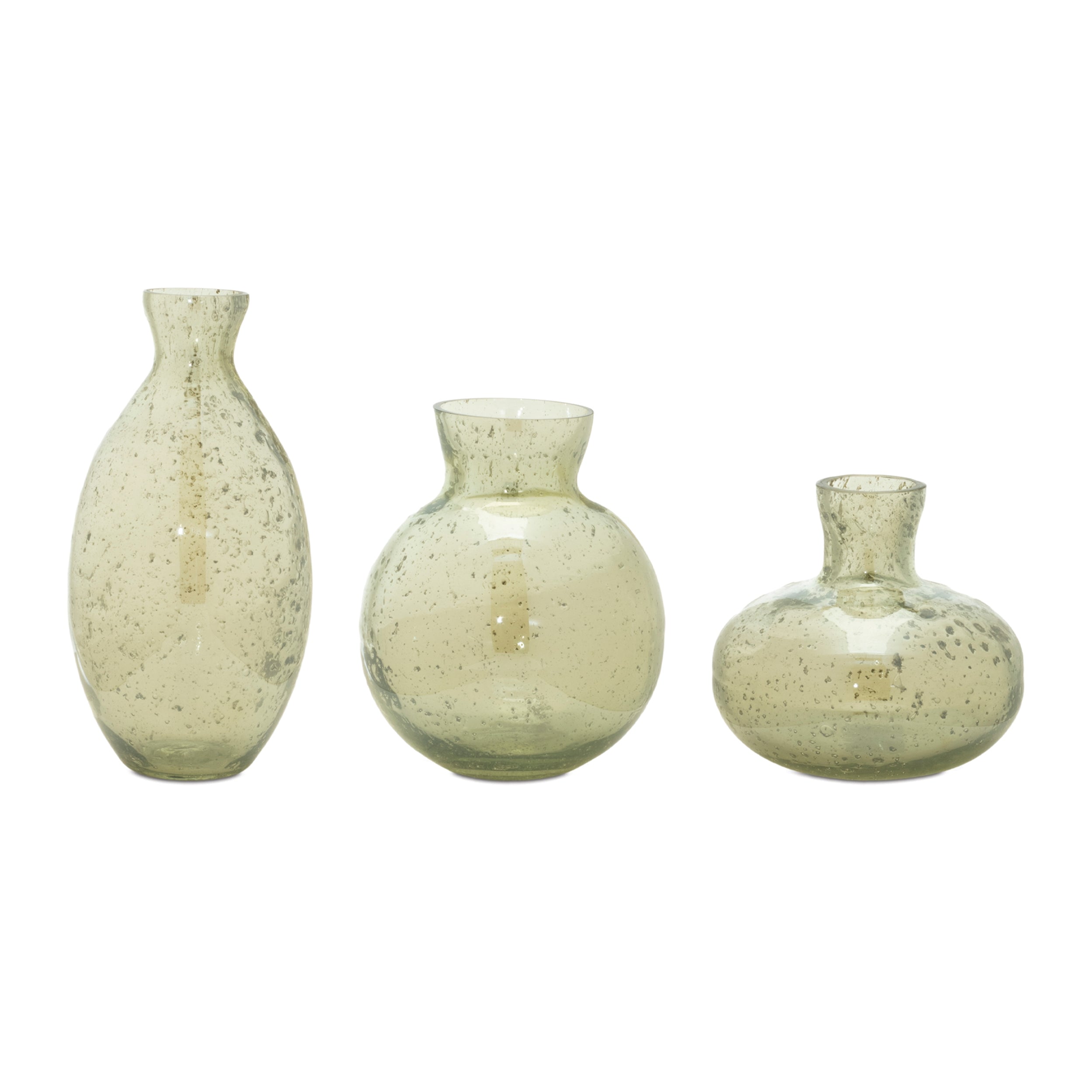 Bubbled-Glass-Bud-Vase-(Set-of-3)-Vases