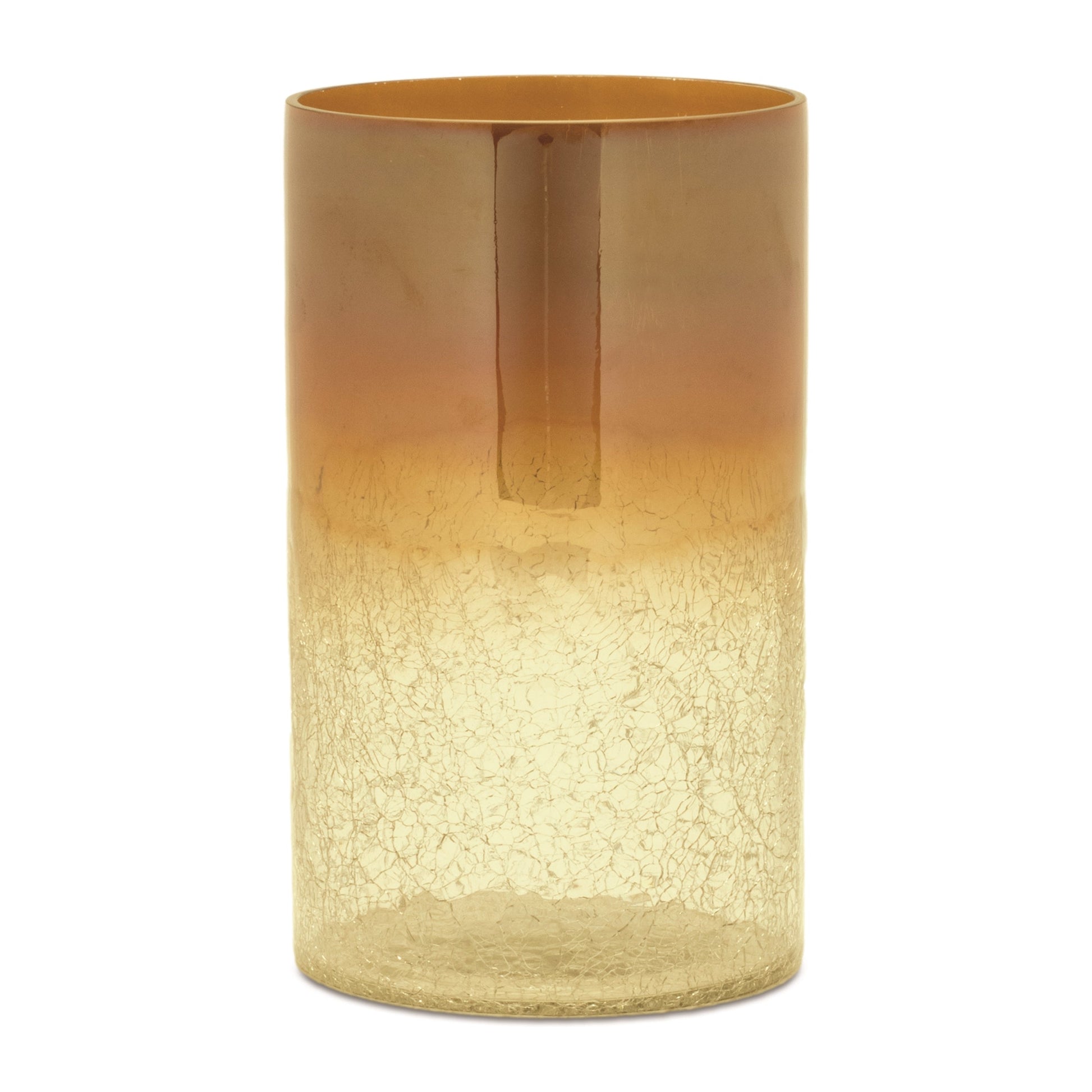Gold-Ombre-Crackle-Glass-Vase-(Set-of-2)-Vases