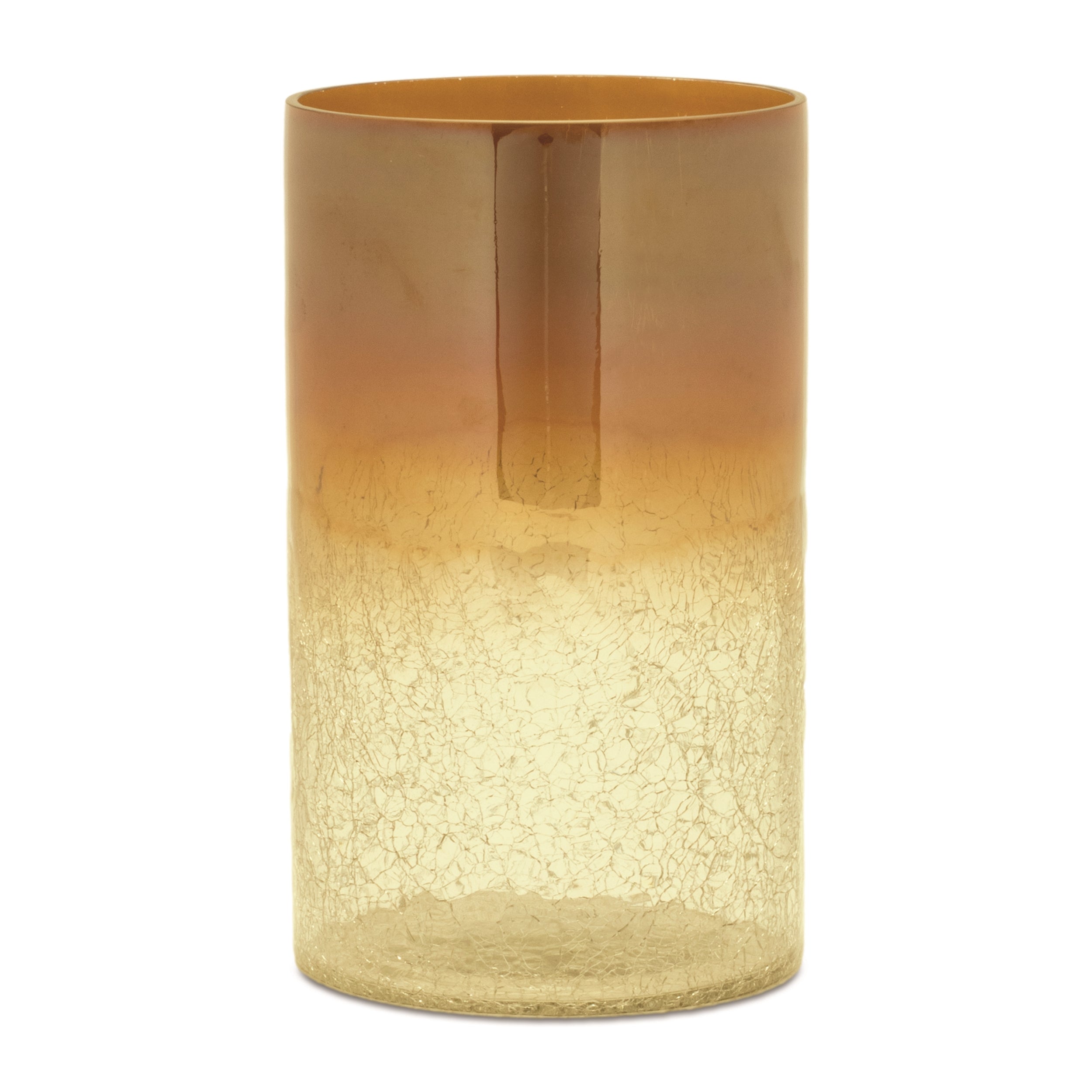 Gold-Ombre-Crackle-Glass-Vase-(Set-of-2)-Vases
