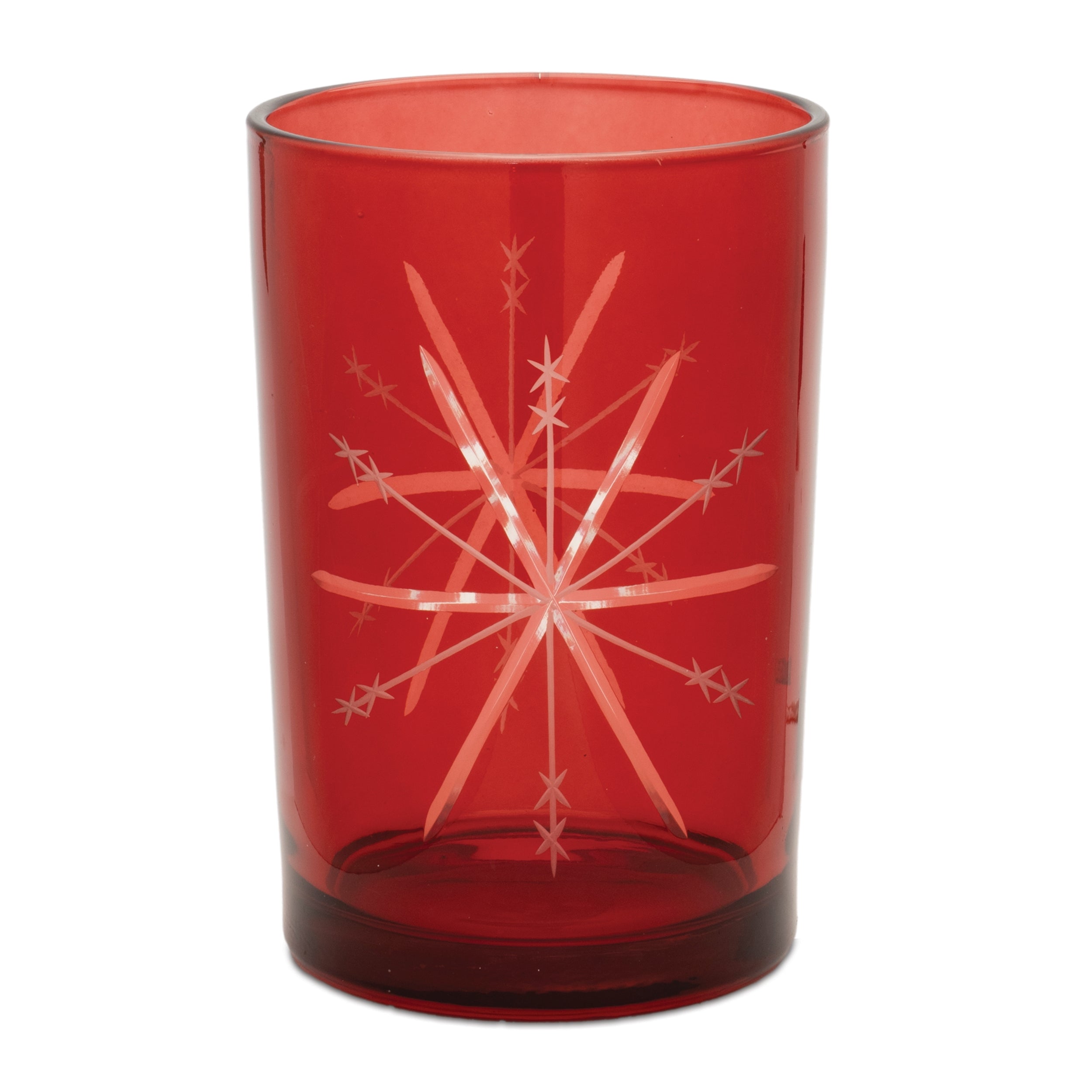 Glass snowflake votive holder (set of 3)