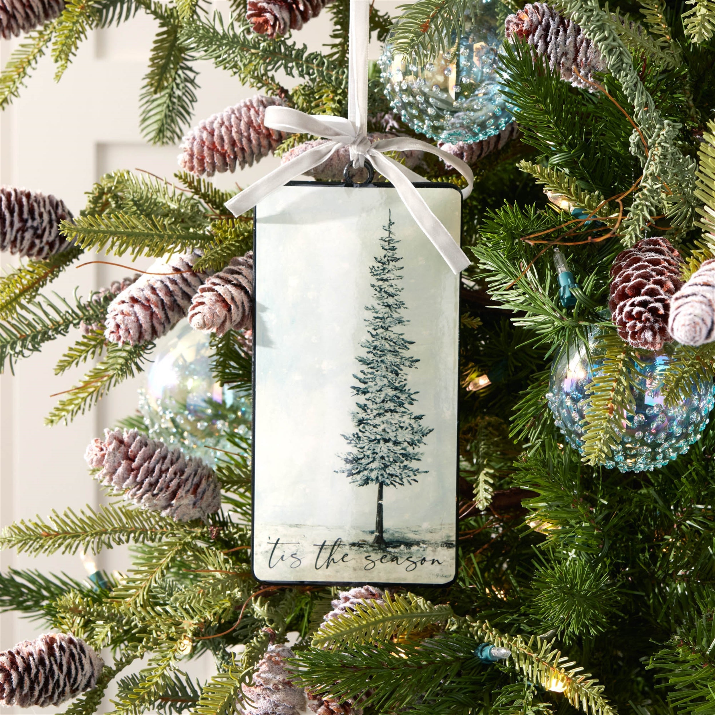 Tis the Season Pine Tree Ornament (Set of 12)