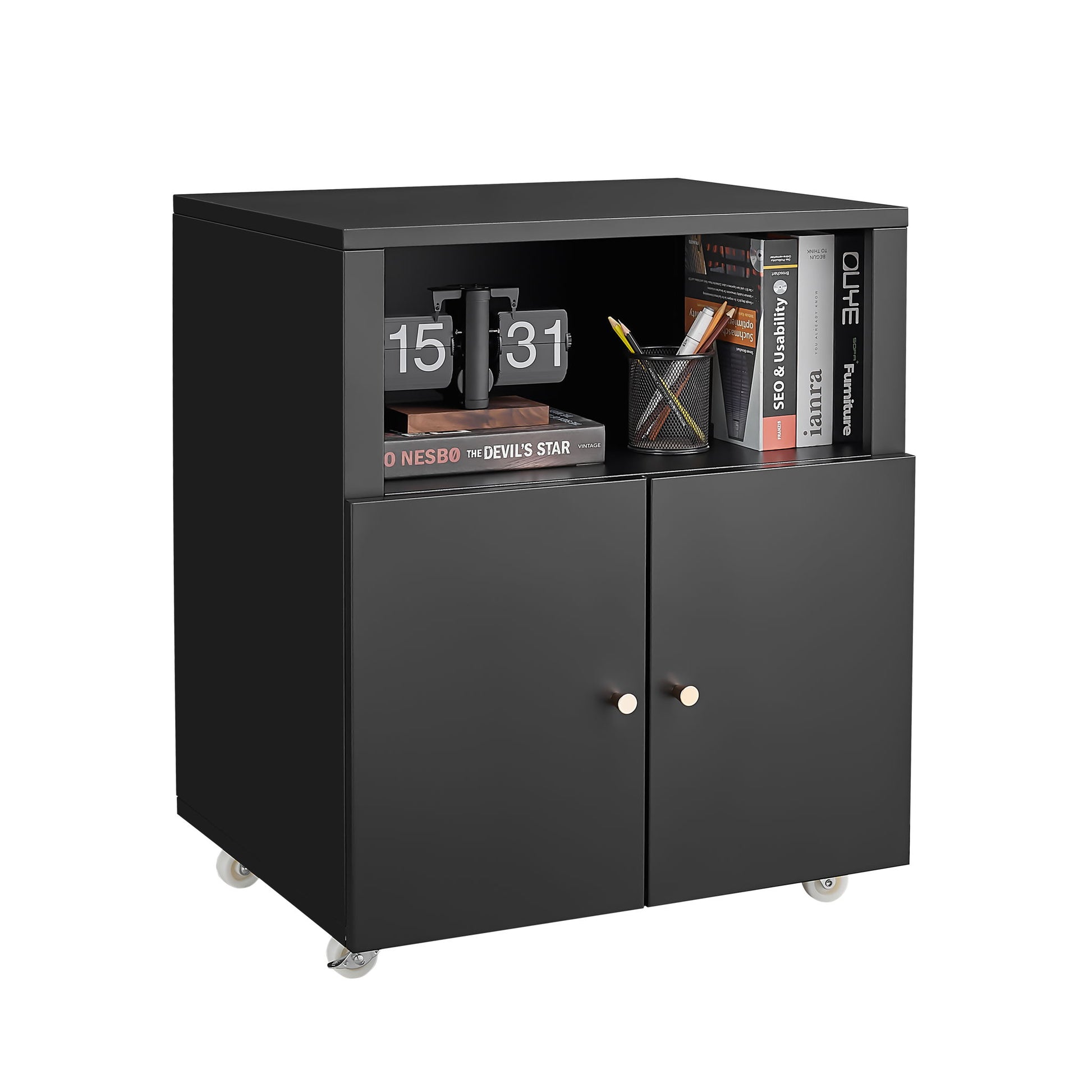 Home Office Printer Stand With Wheels And File Cabinet - Best Buy Furniture